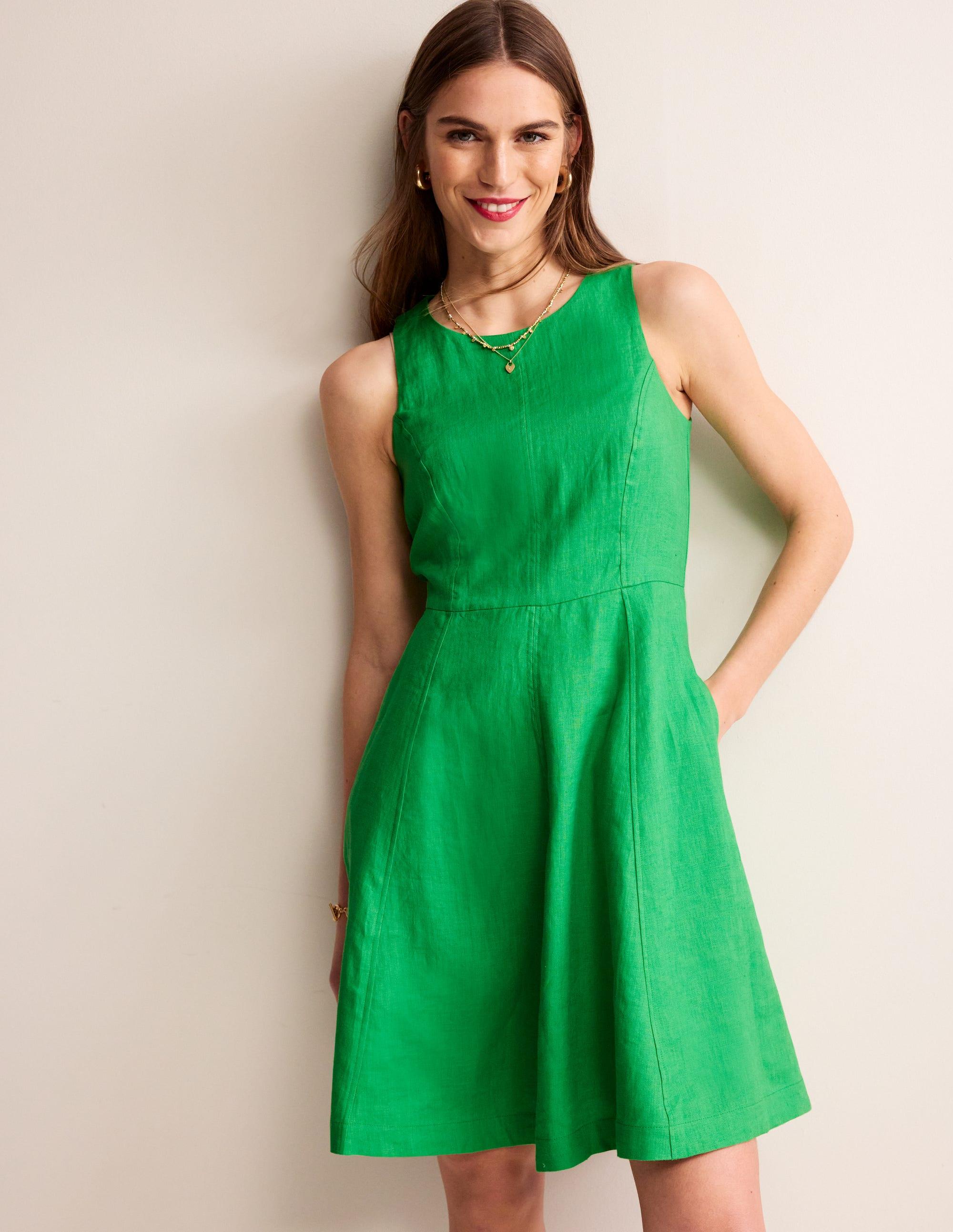 Boden Carla Linen Short Dress in Green | Lyst UK Boden Carla Linen Short Dress in Green | Lyst UK