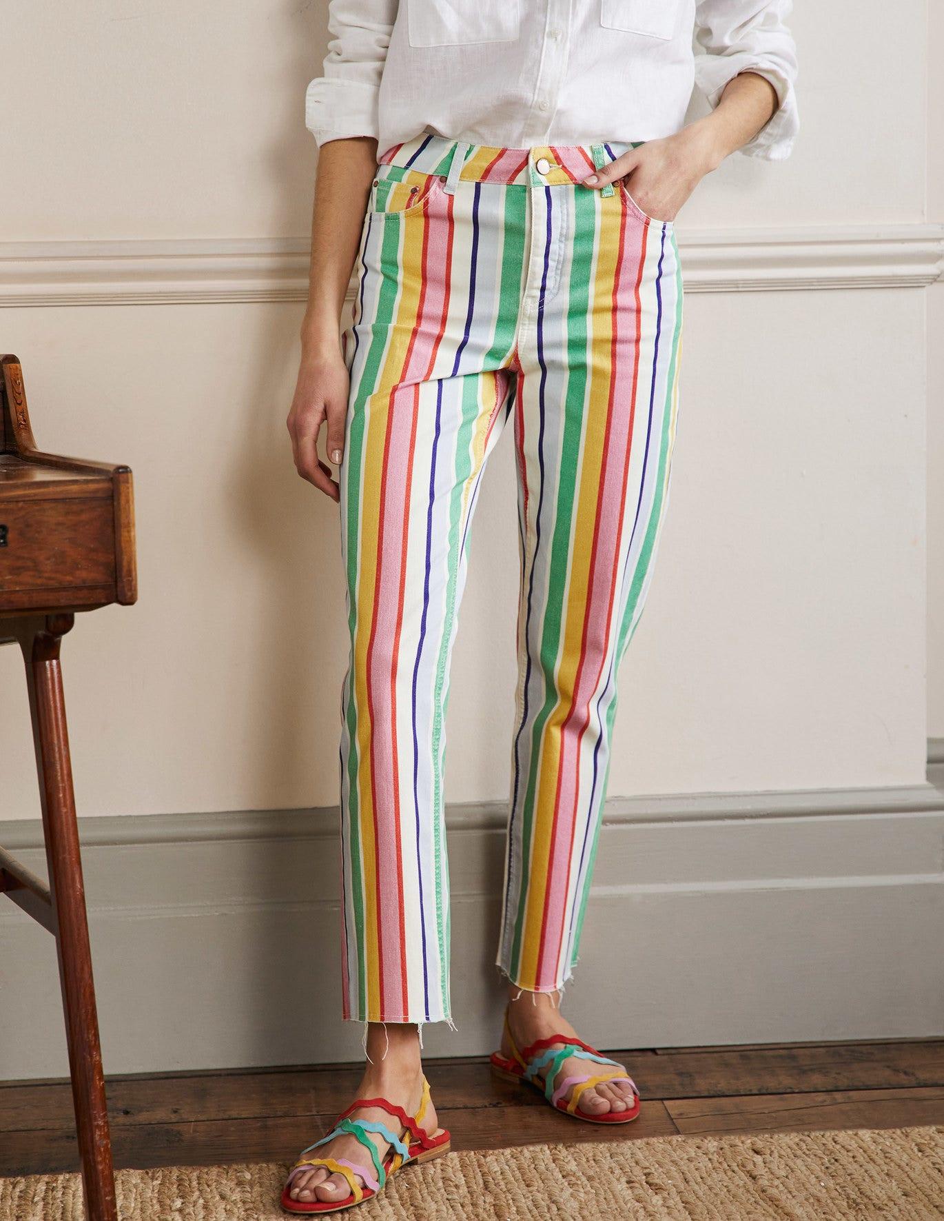 Boden Relaxed Straight Jeans Rainbow Stripe | Lyst