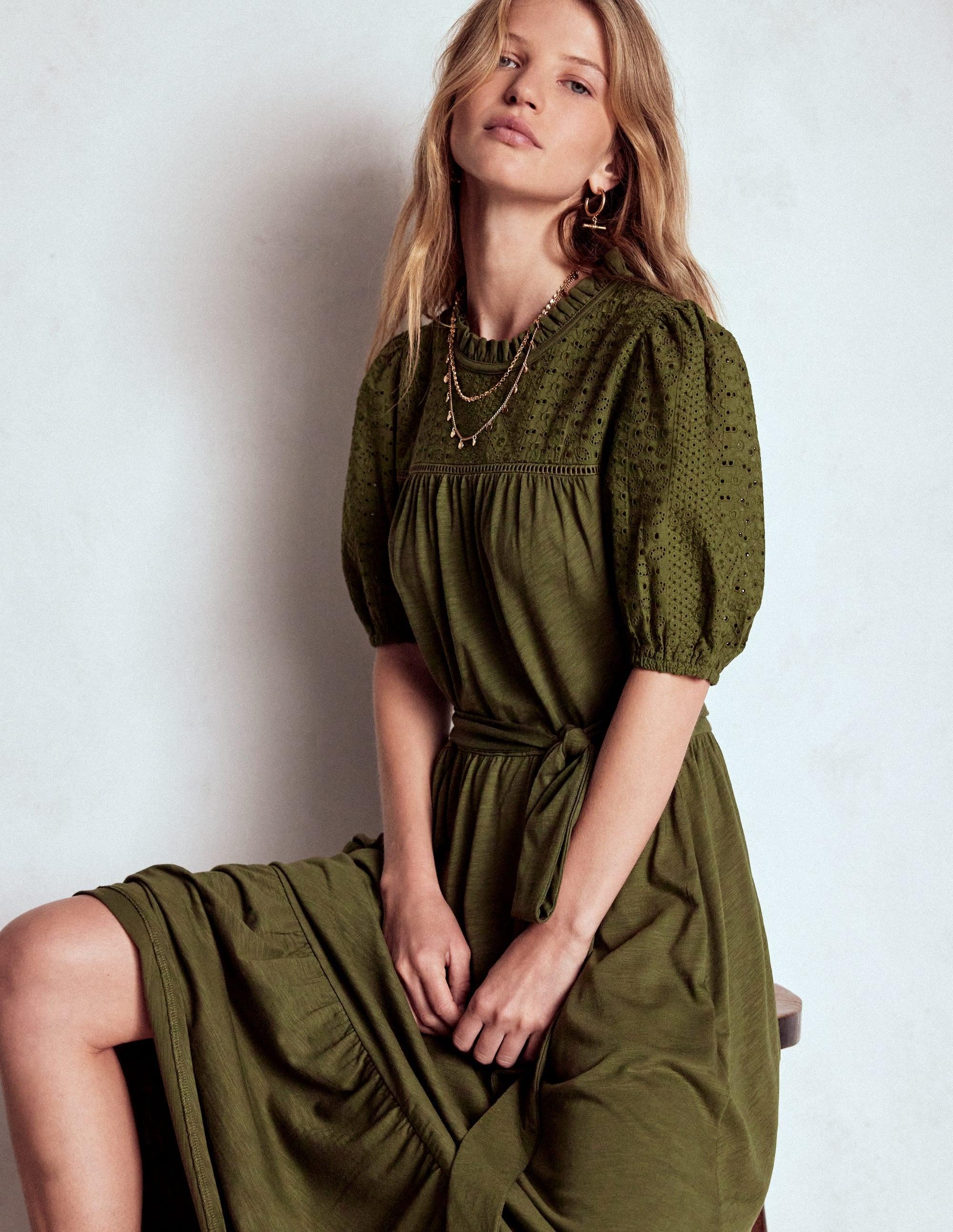 boden green corduroy dress Boden Emerald Green Black Trim Corduroy Thelma Knee Length Dress US 6L  Pockets!
