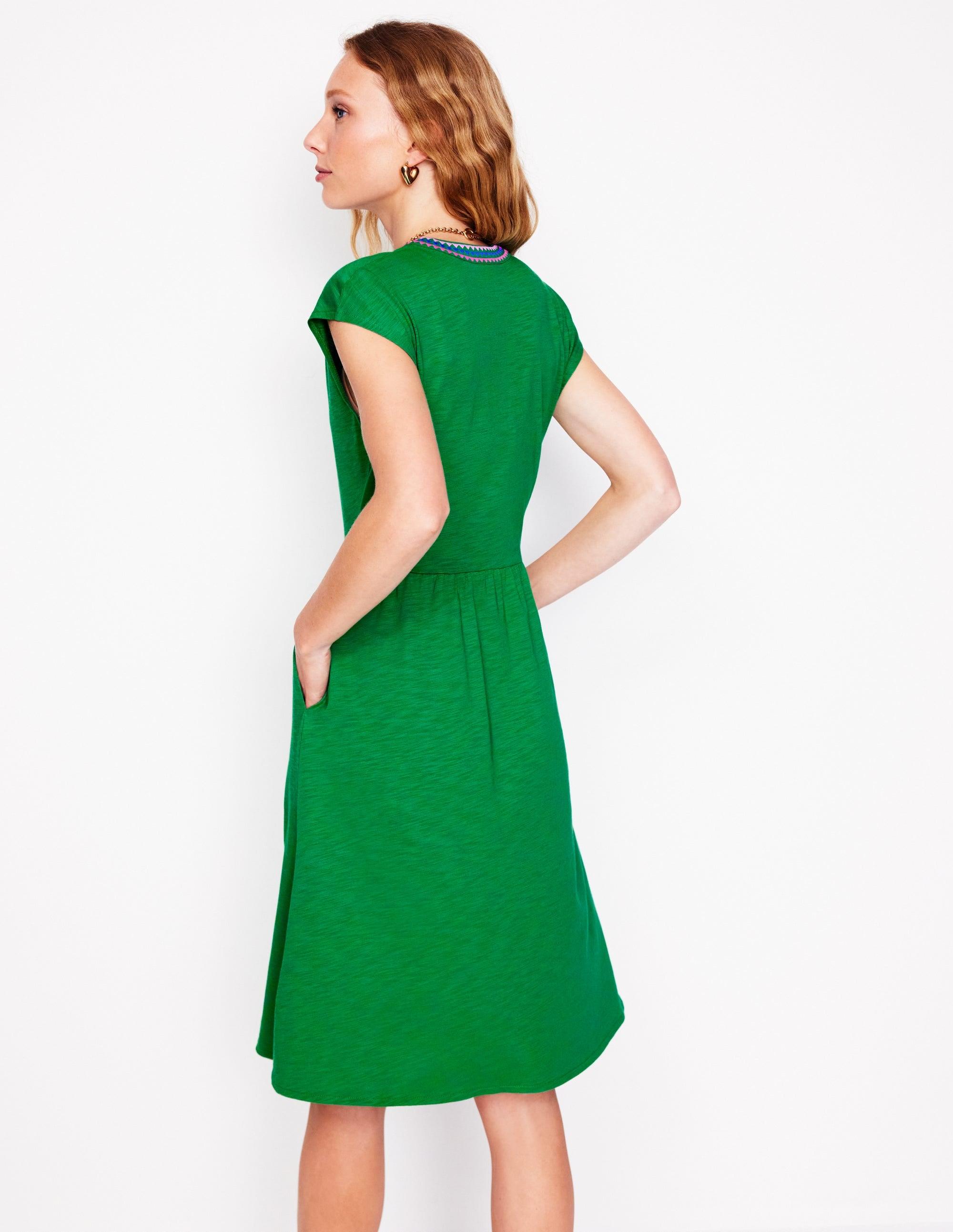 Boden Chloe Embroidered Short Dress in Green | Lyst UK