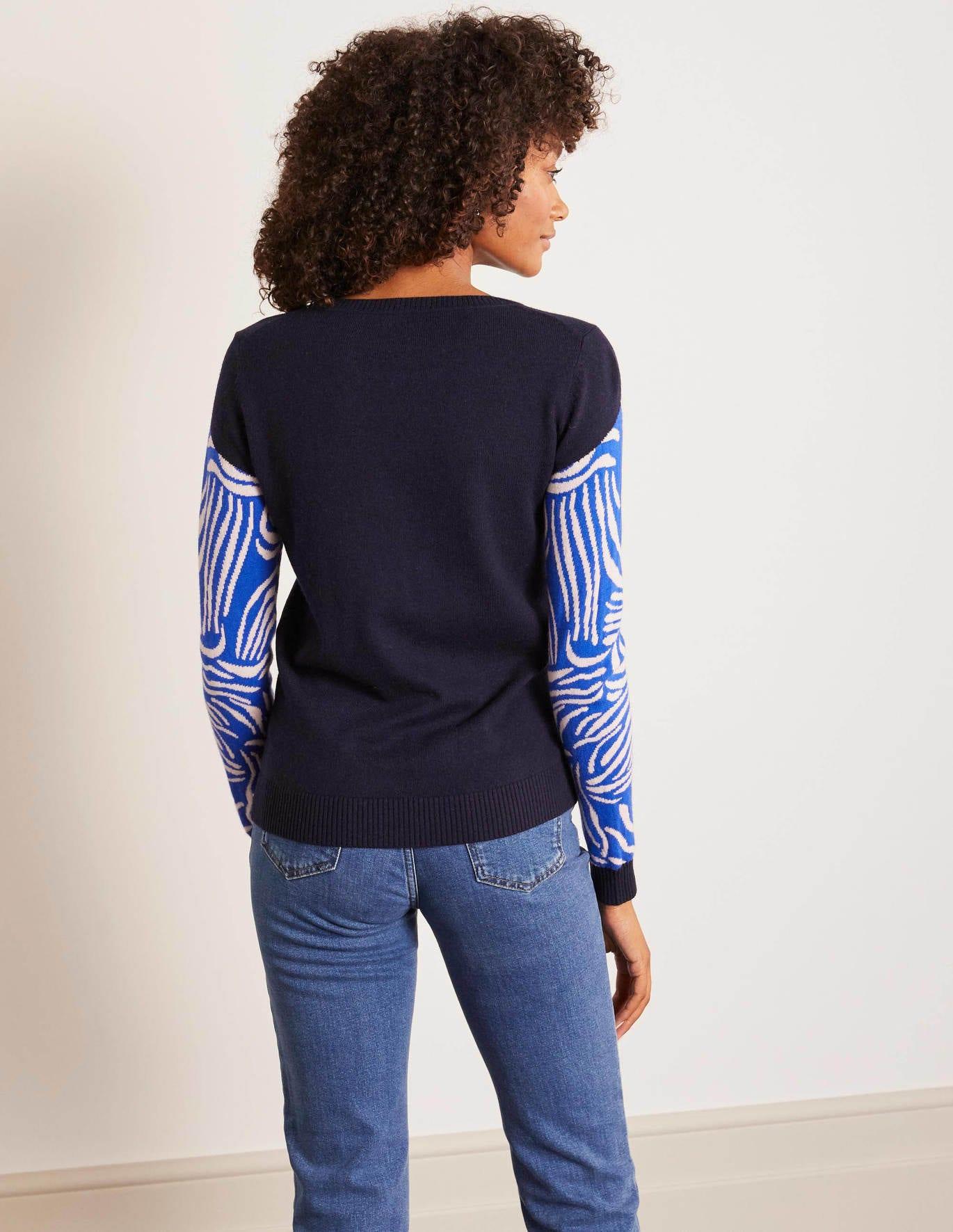 Boden Estella Sweater Milkshake, Zebra 