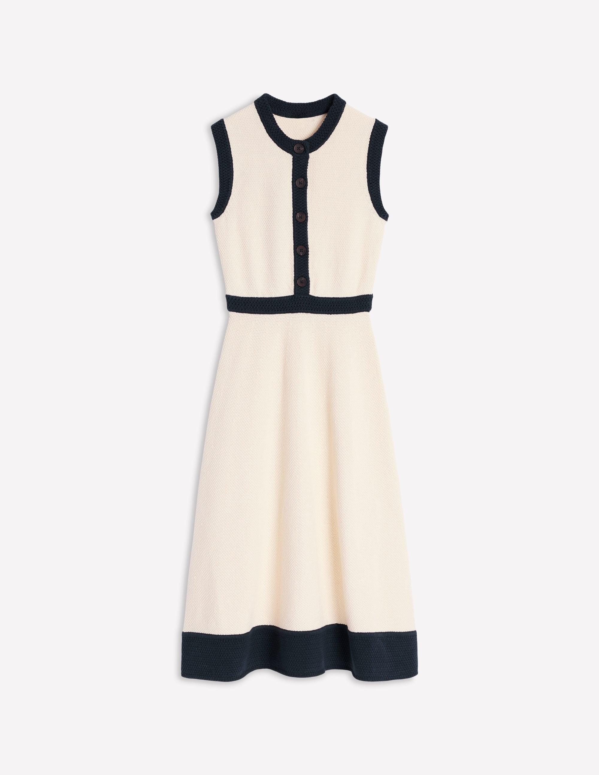 Boden Crochet Trim Knitted Dress-Ivory in White | Lyst UK