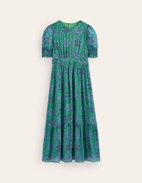 knee length dresses for ladies Smocked Bodice Midi Dress main image 0