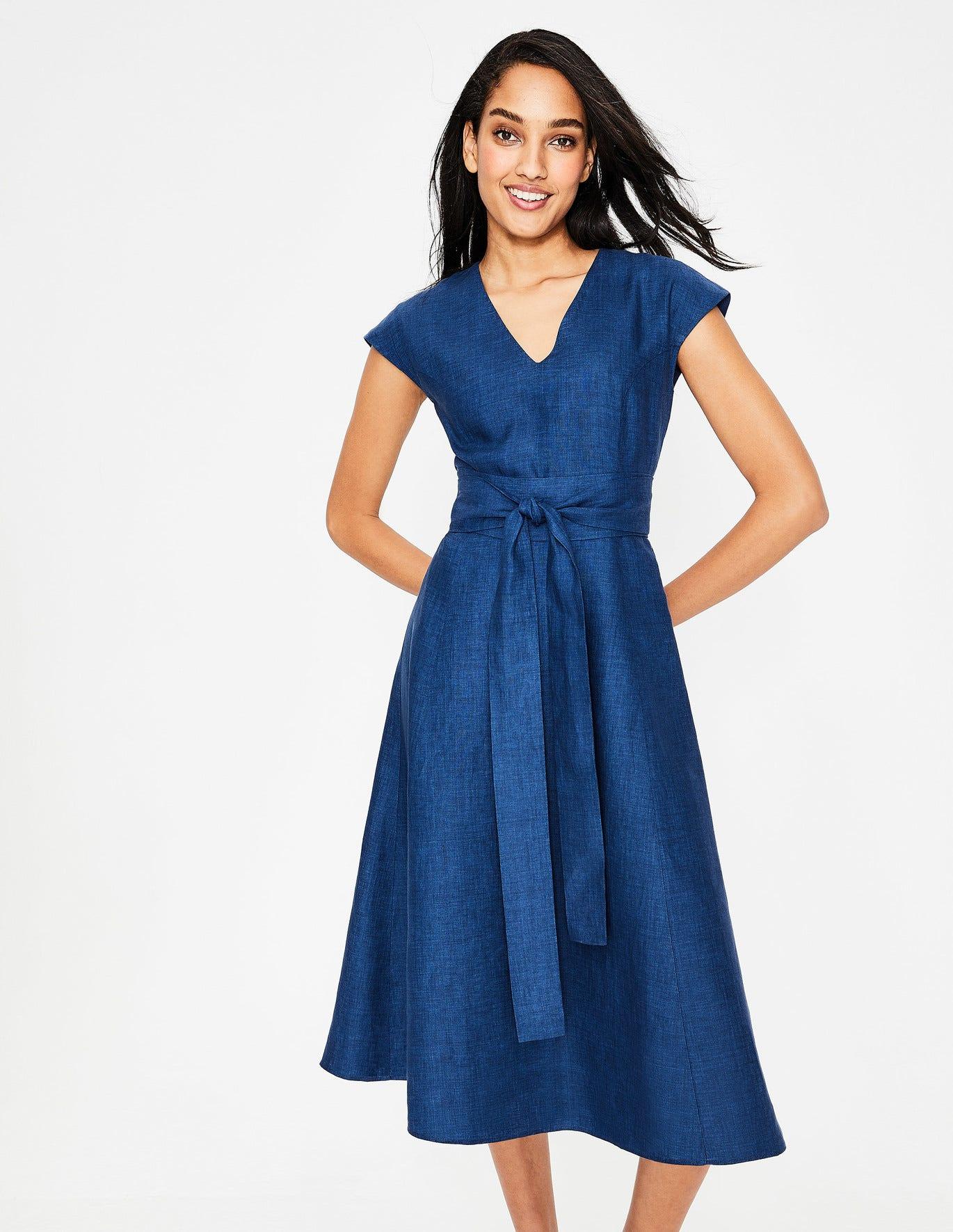 Boden Cotton Tori Midi Dress Delave in Blue - Lyst