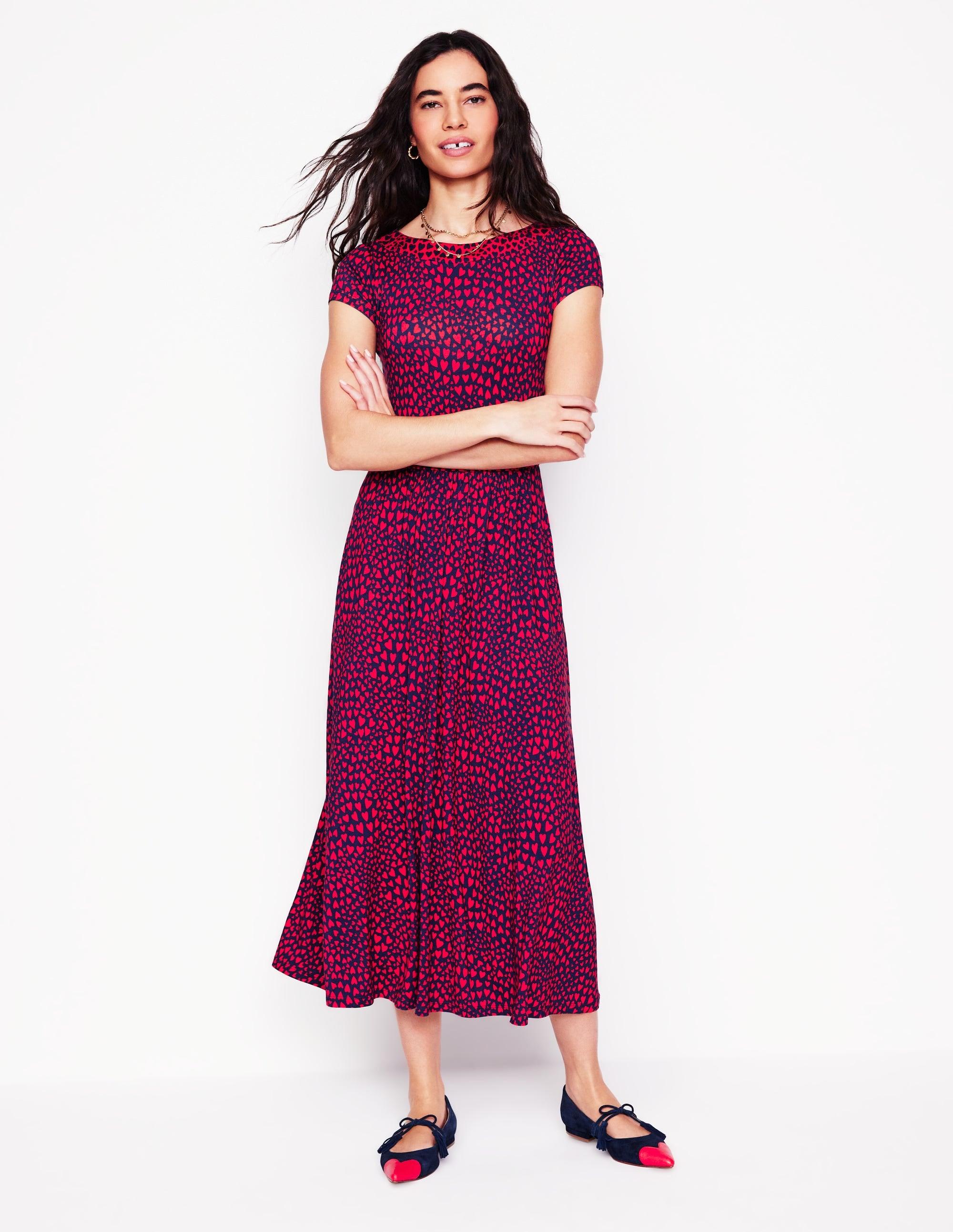 knee length dresses for ladies Boden: Leandra Jersey Midi Dress – JENNY-ON-THE-GO main image 1