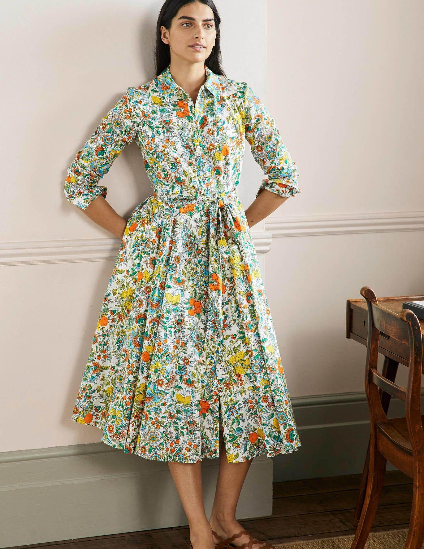 Boden Kitty Midi Shirt Dress in White | Lyst Boden Kitty Midi Shirt Dress in White | Lyst