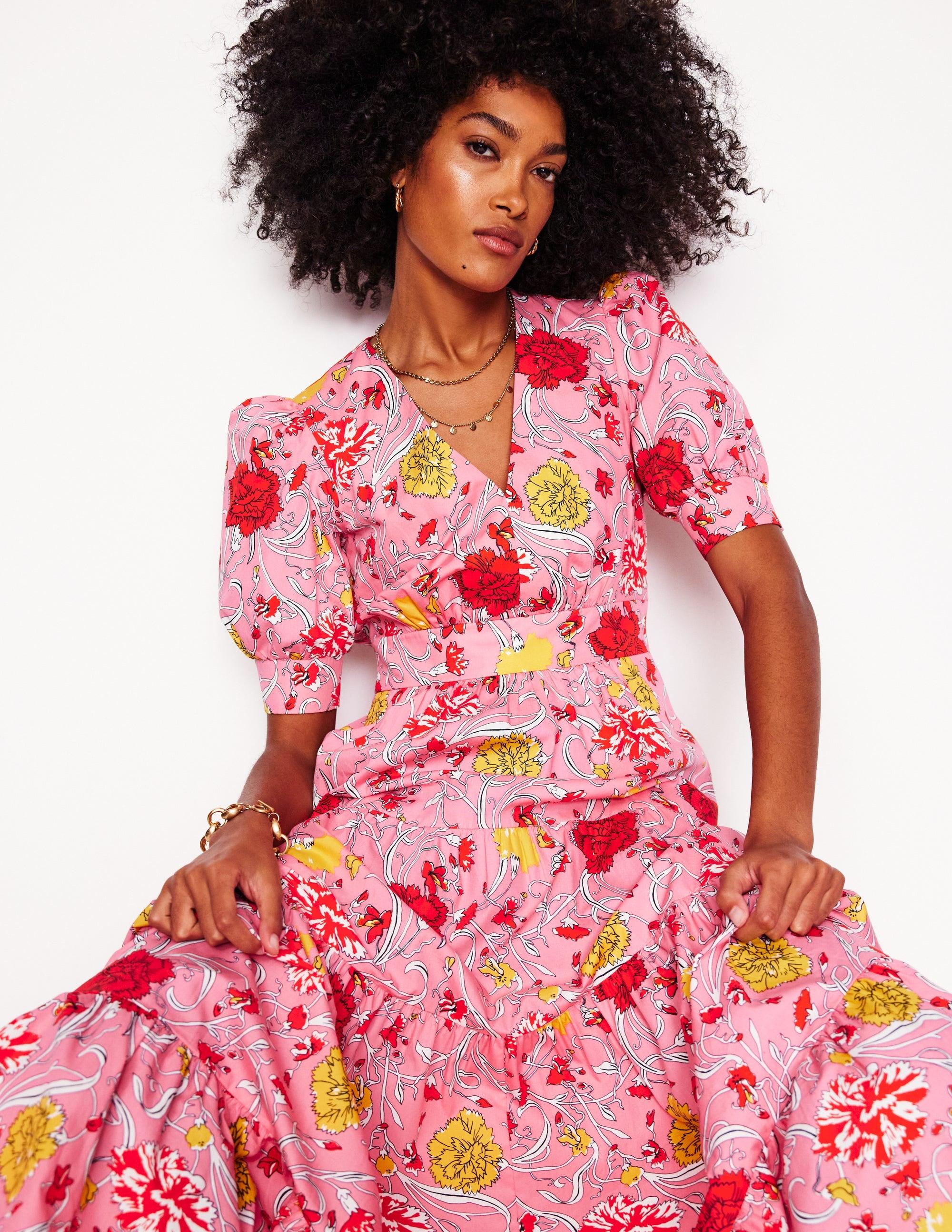 Boden Bella Puff Sleeve Maxi Dress Ivory, Trailing Yarrow in Red | Lyst Boden Bella Puff Sleeve Maxi Dress Ivory, Trailing Yarrow in Red | Lyst