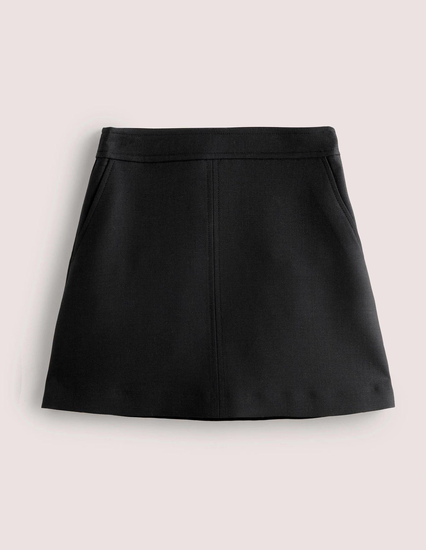 Black wool mini skirt clearance designer