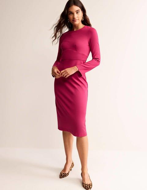 knee length dresses for ladies Nadia Printed Midi Dress in blue stripe main image 1