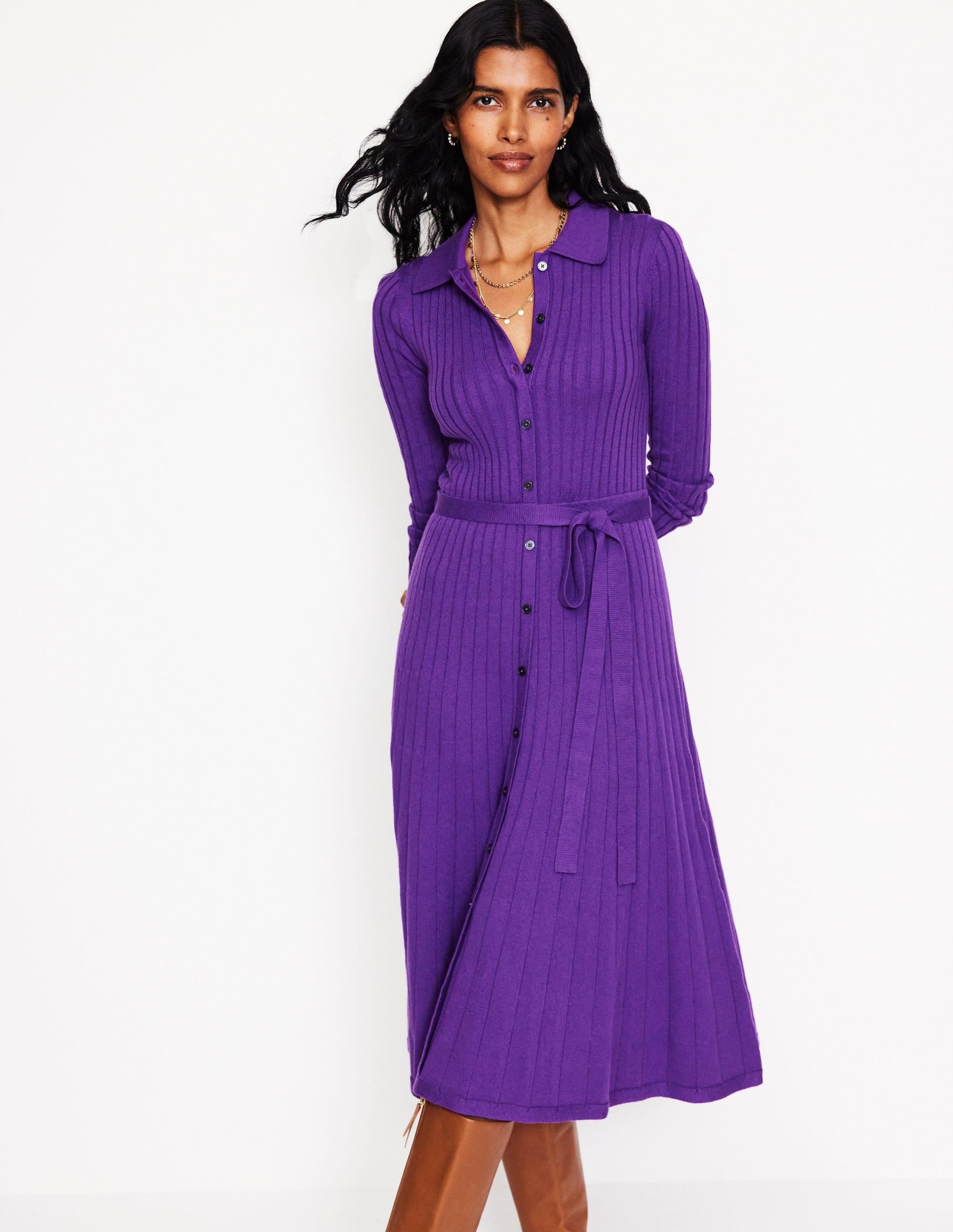 Boden Rachel Knitted Shirt Dressamethyst in Purple | Lyst
