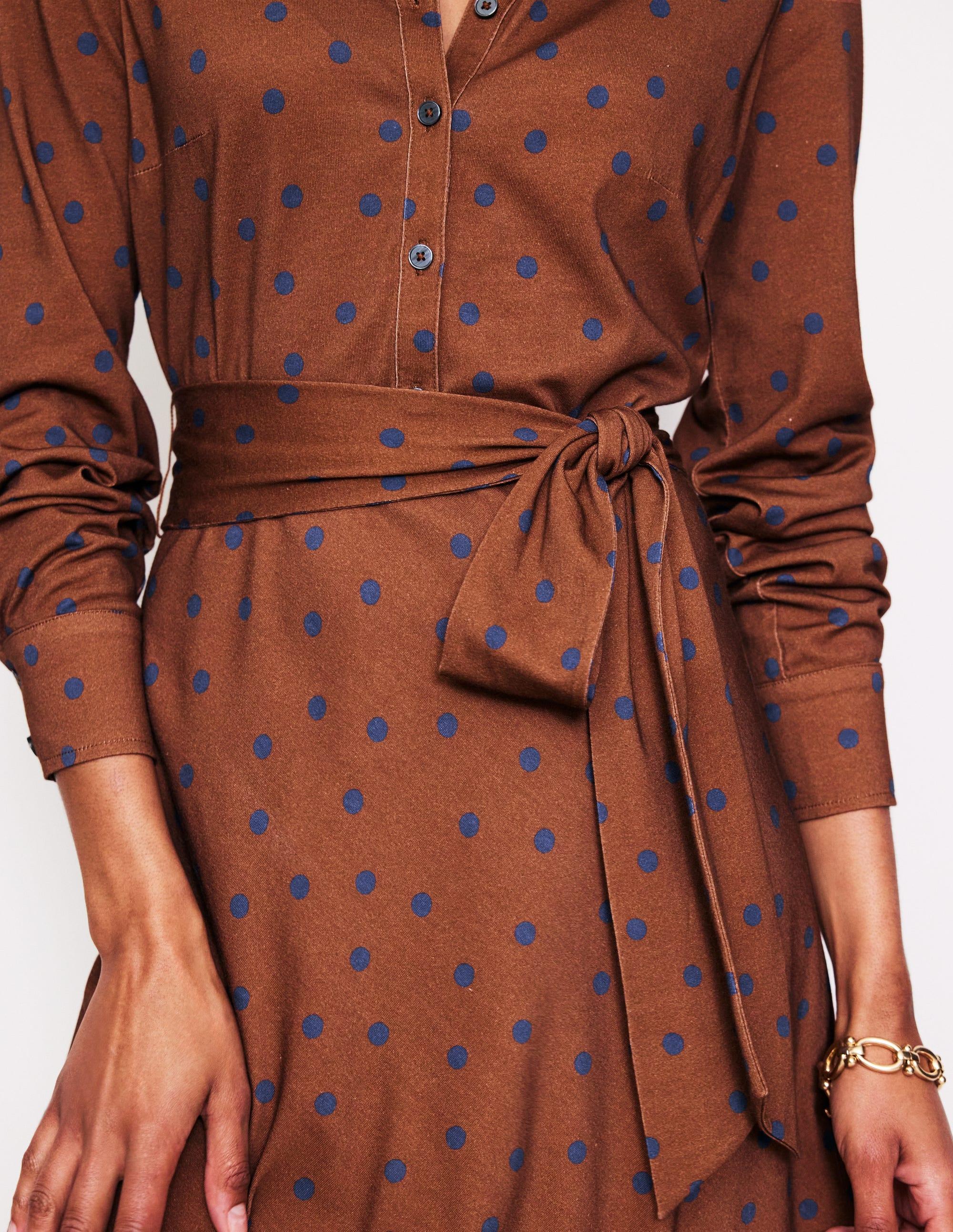 Boden Laura Jersey Midi Shirt Dress Autumn, Sparse Spot in Green | Lyst