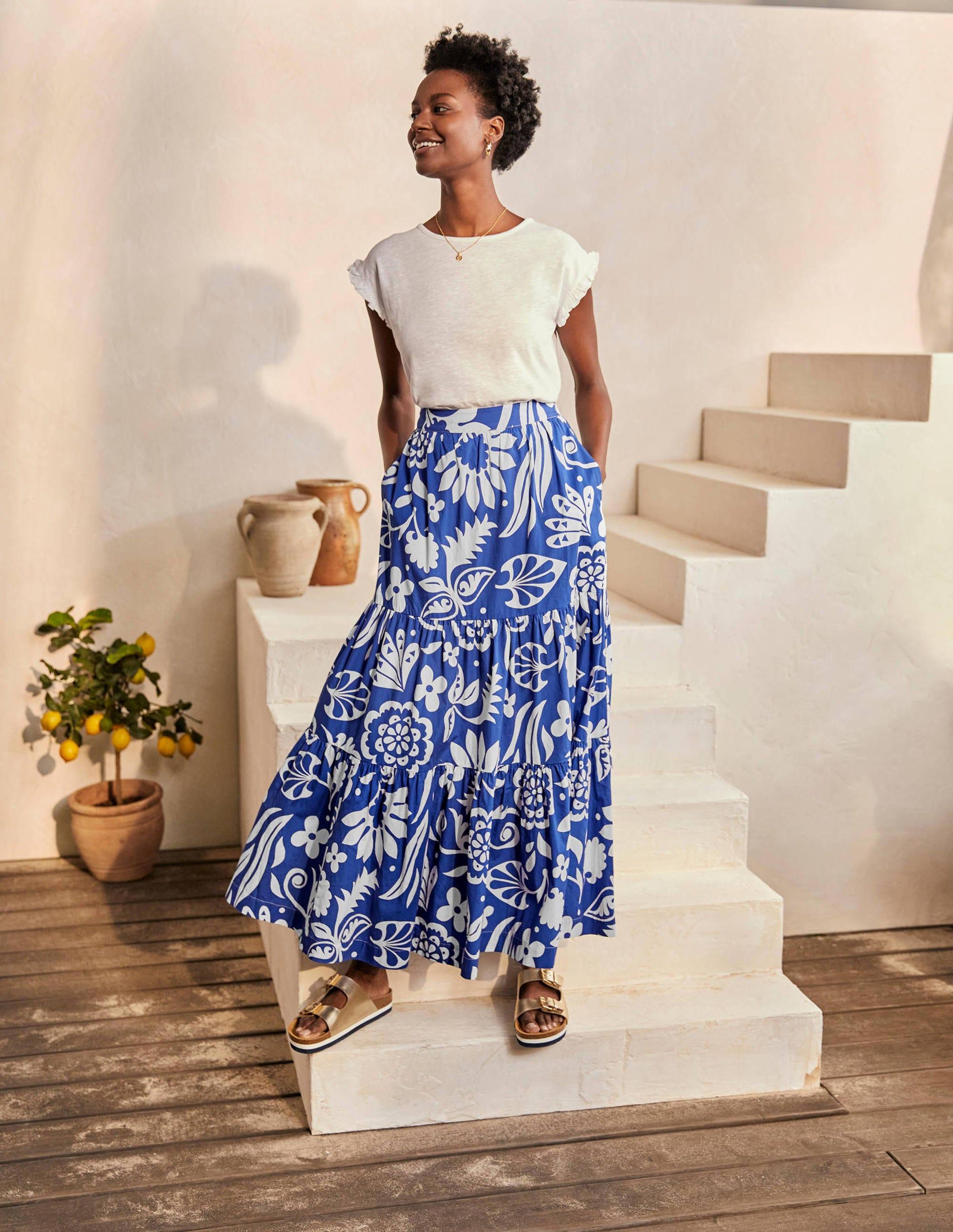Blue skirt cheap boden