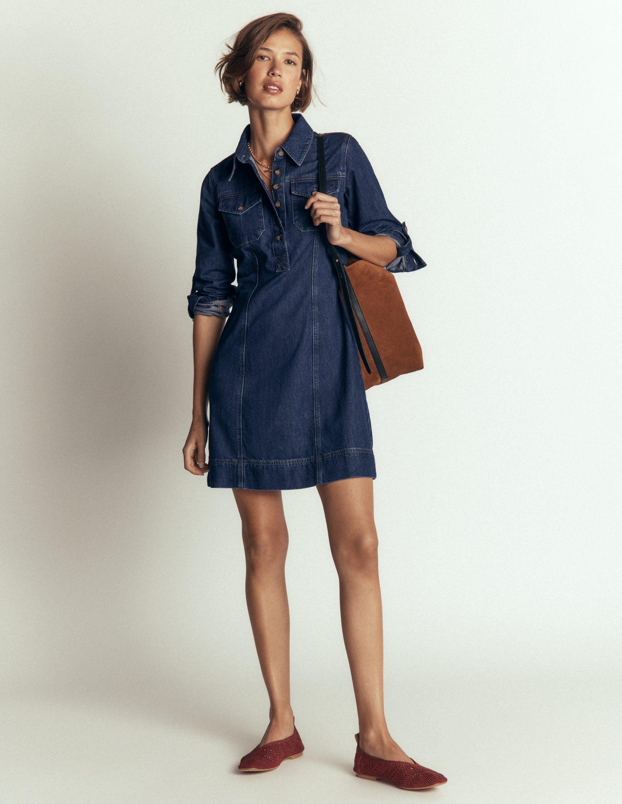 boden denim shirt dress Boden Girls Denim Shirt Dress in Blue