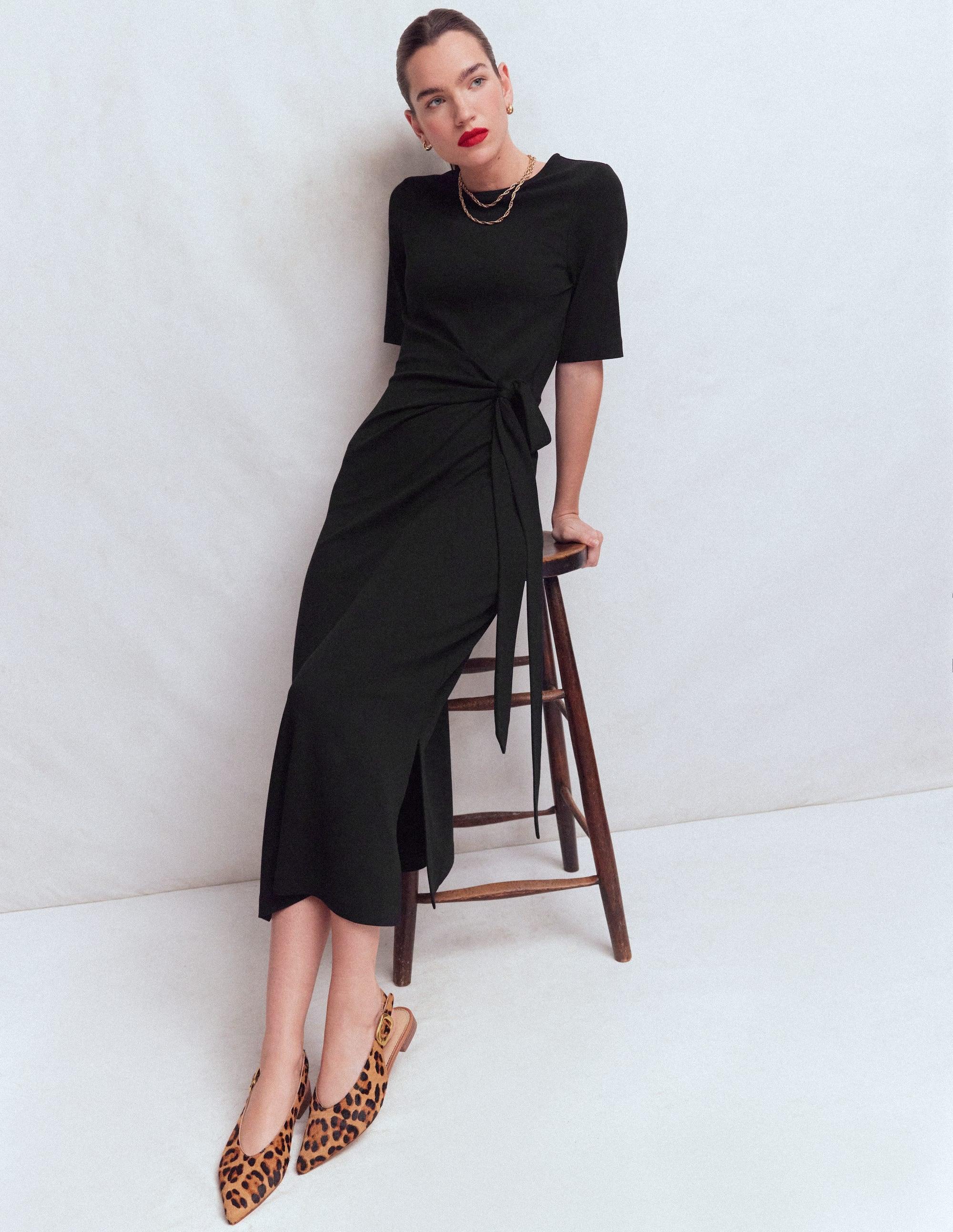 knee length dresses for ladies Aria Broderie Trim Midi Dress-Deep Olive main image 0