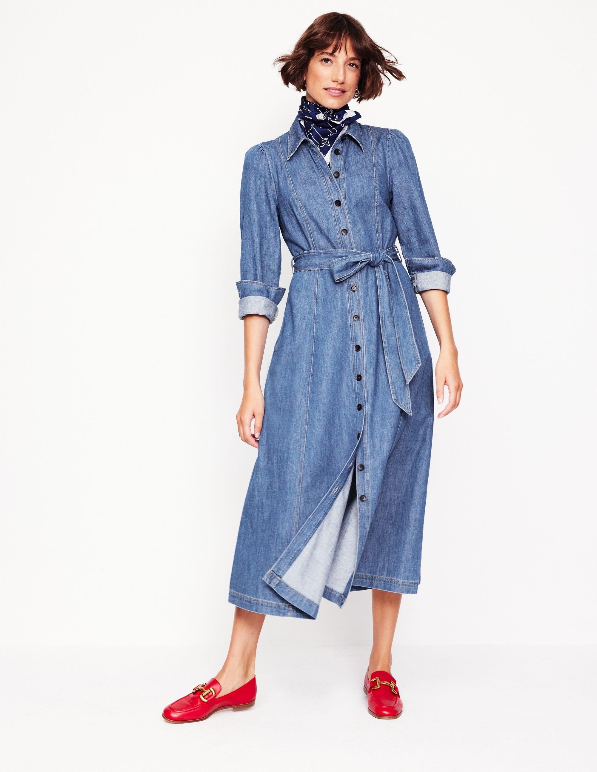 boden denim shirt dress Hattie Jersey T - shirt Dress - Denim Blue
