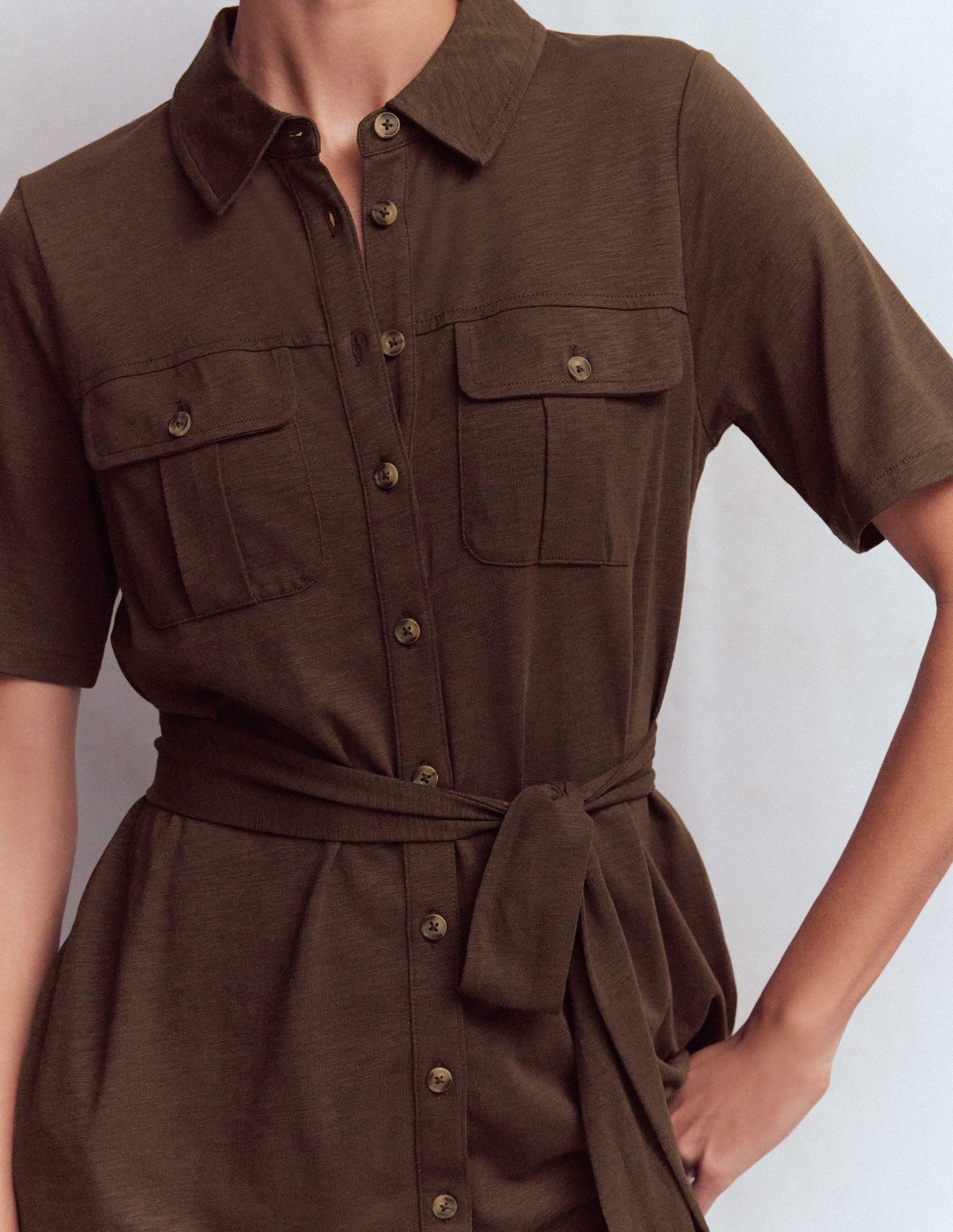 button up jersey dress Universal Standard Women's Sally Liquid Jersey Shirt Dress