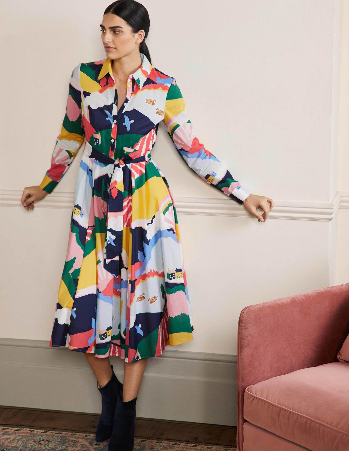 kayla midi dress Kayla Printed Long Dress With Tassels Peach/Aqua S/M