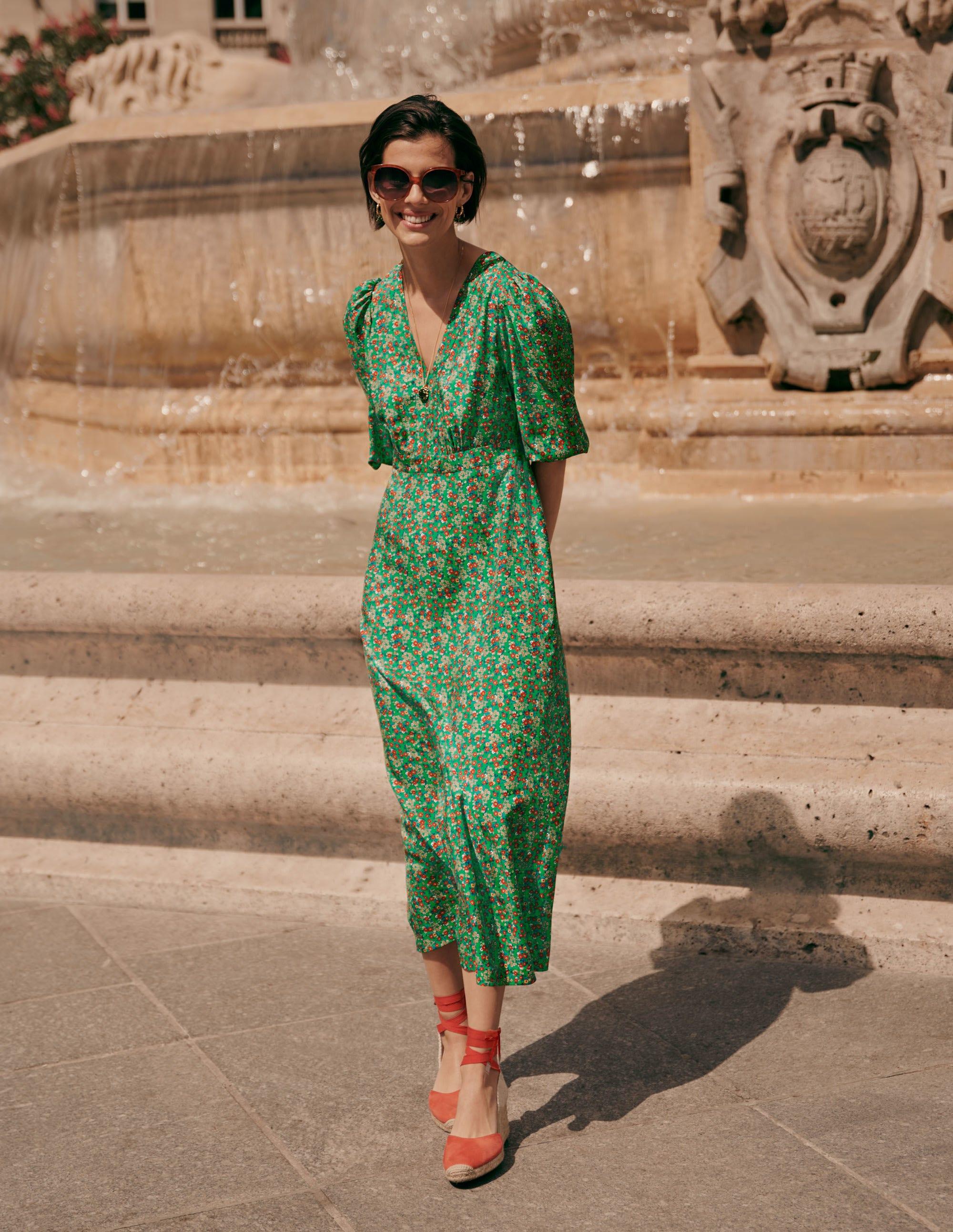 Boden green midi dress discount