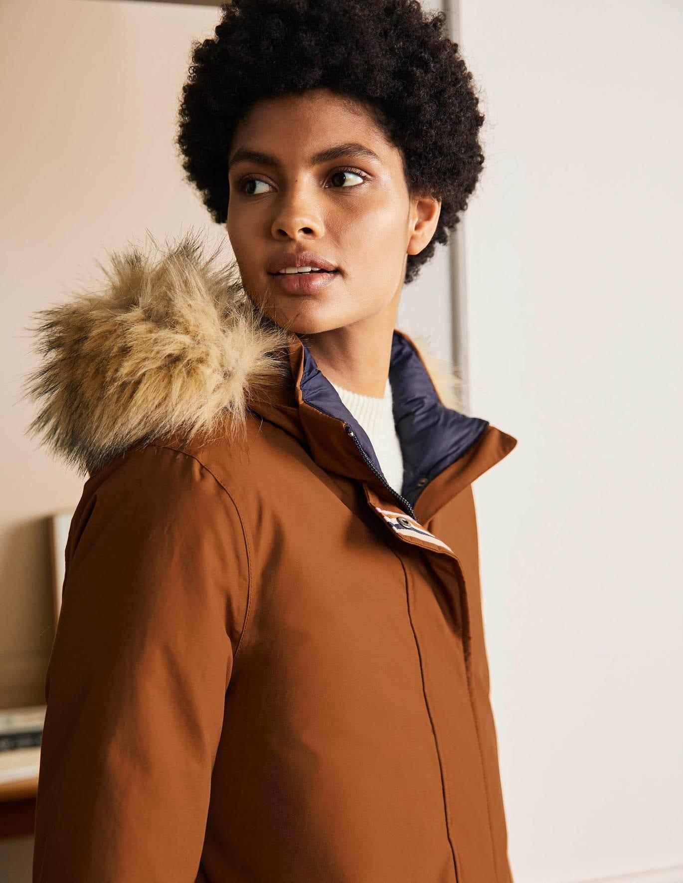 brown parka coat womens