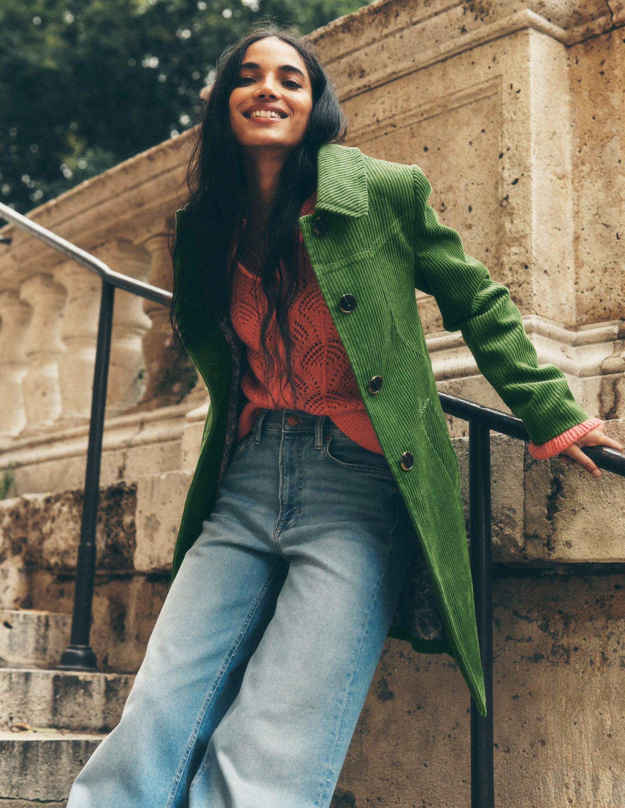 Boden Lincoln Cord Coat in Green | Lyst
