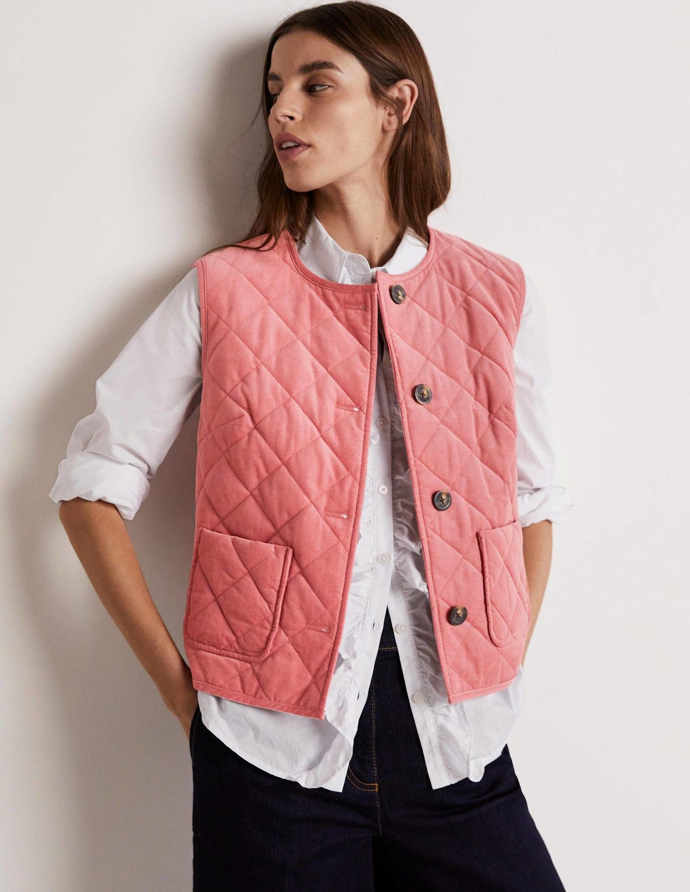 Boden Quilted Vest Dusty in Pink