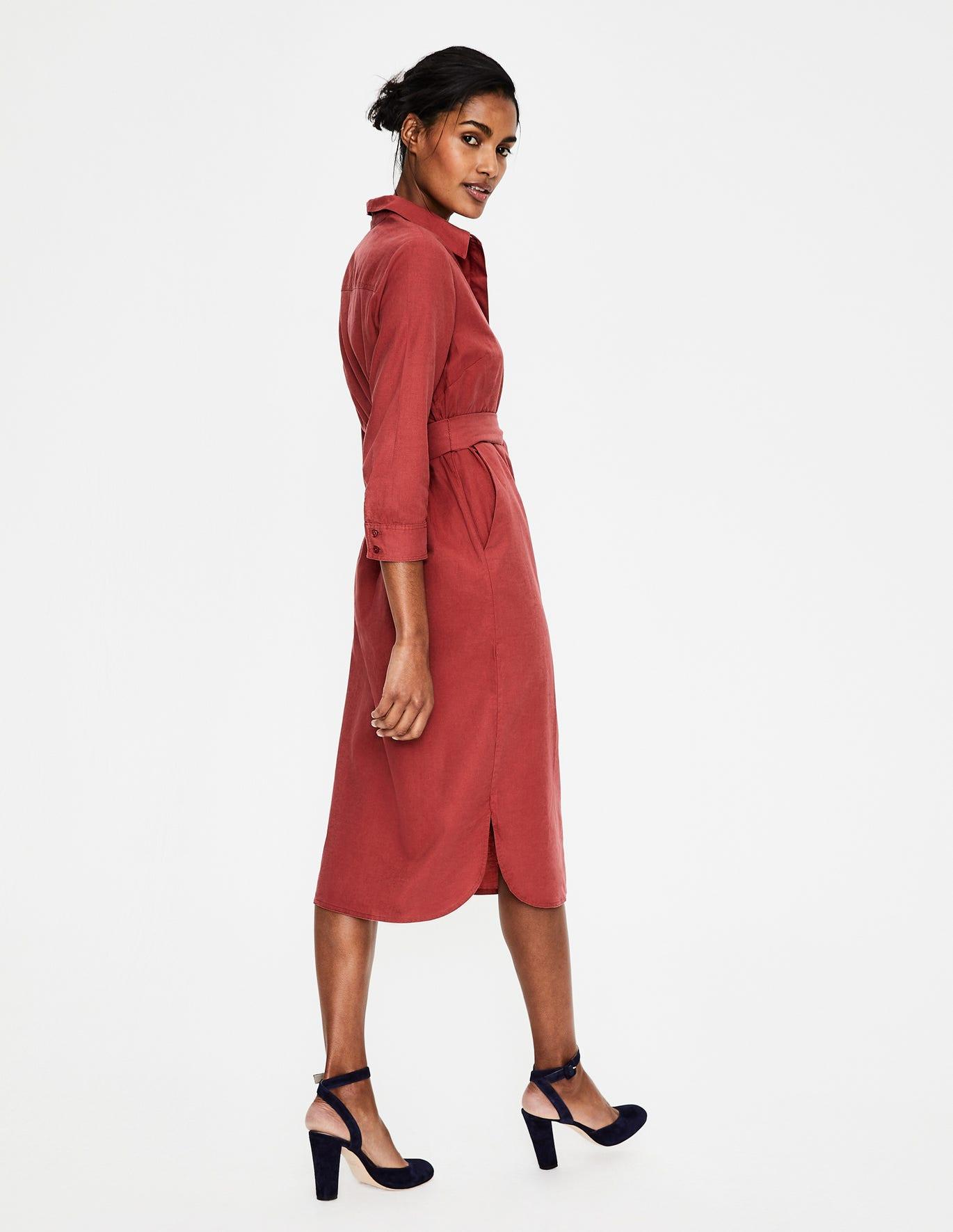 Boden Freya Linen Shirt Dress Rouge in Red Lyst