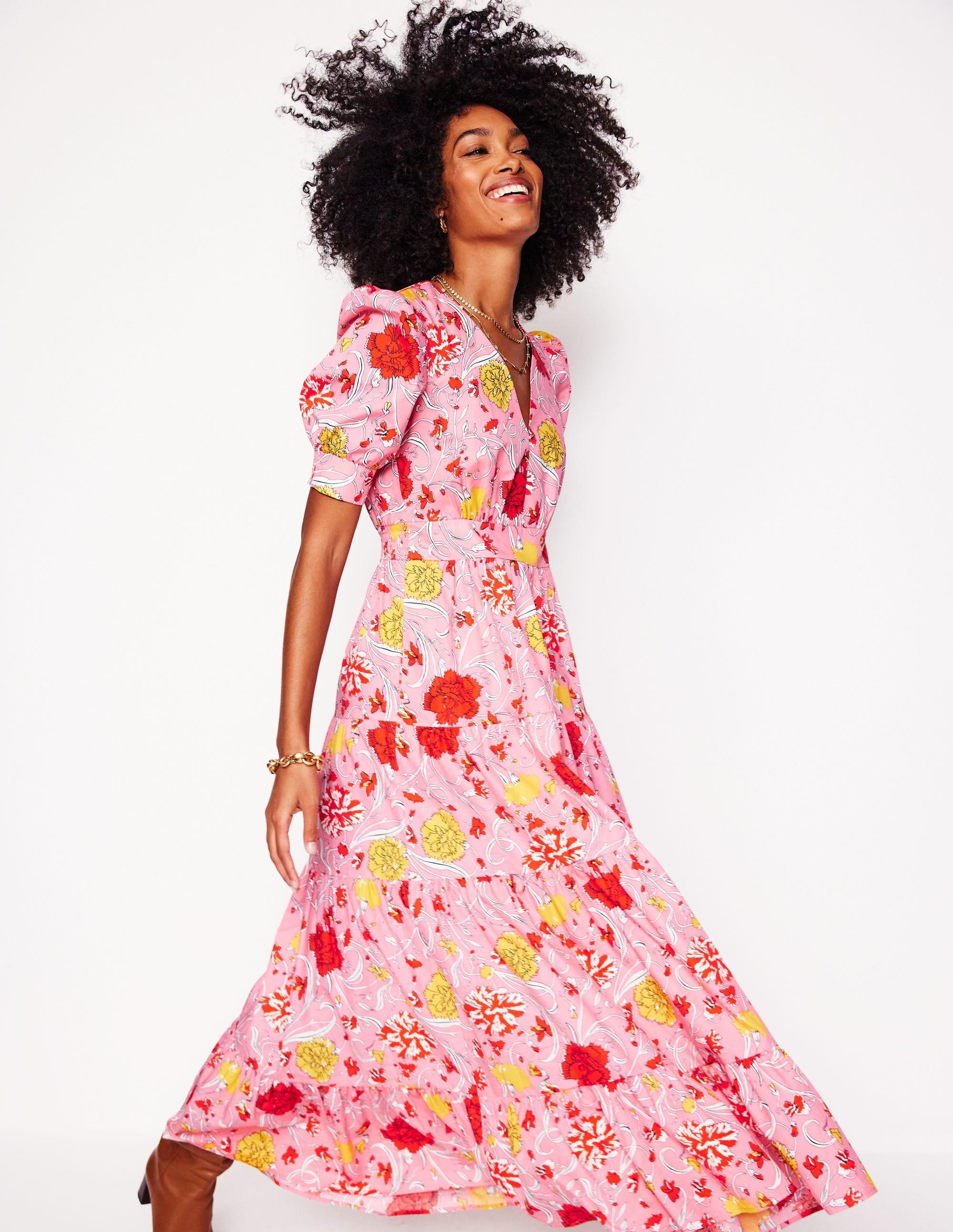 boden bella puff sleeve maxi dress Bella Puff Sleeve Maxi Dress - Multi, Blossom Cascade