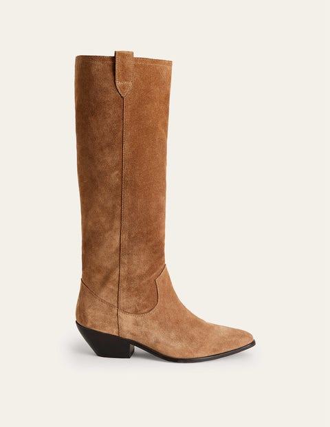 suede western knee high boots