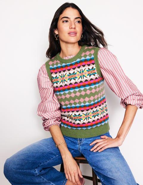 Fair Isle Tank Top Jumper Women's Boden Edie Fair Isle Tank