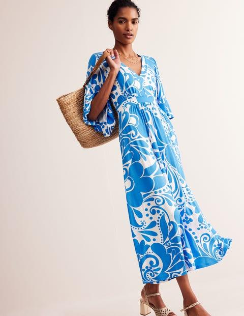Boden Maya Kimono Jersey Maxi Dress Multi, Paradise Parrot in Blue | Lyst