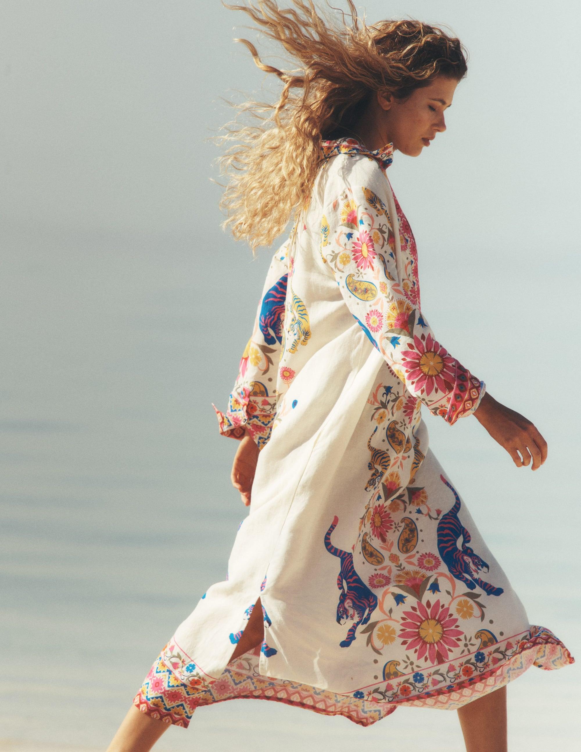 linen dress embroidered Womens Embroidered Linen dress – Colorlinen main image 0