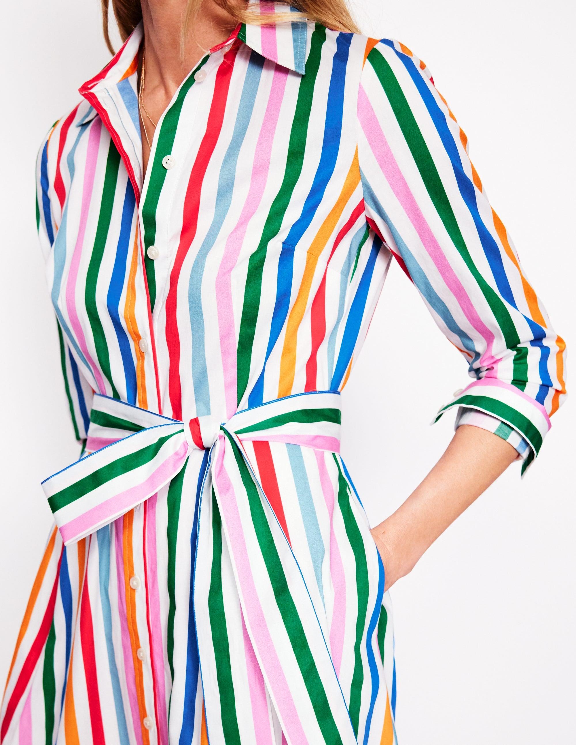 Boden Amy Cotton Midi Shirt Dress in White | Lyst UK
