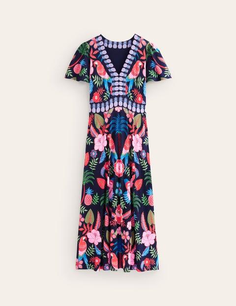 Boden Flutter Jersey Maxi Dress Multi, Tropic Parrot in Blue | Lyst