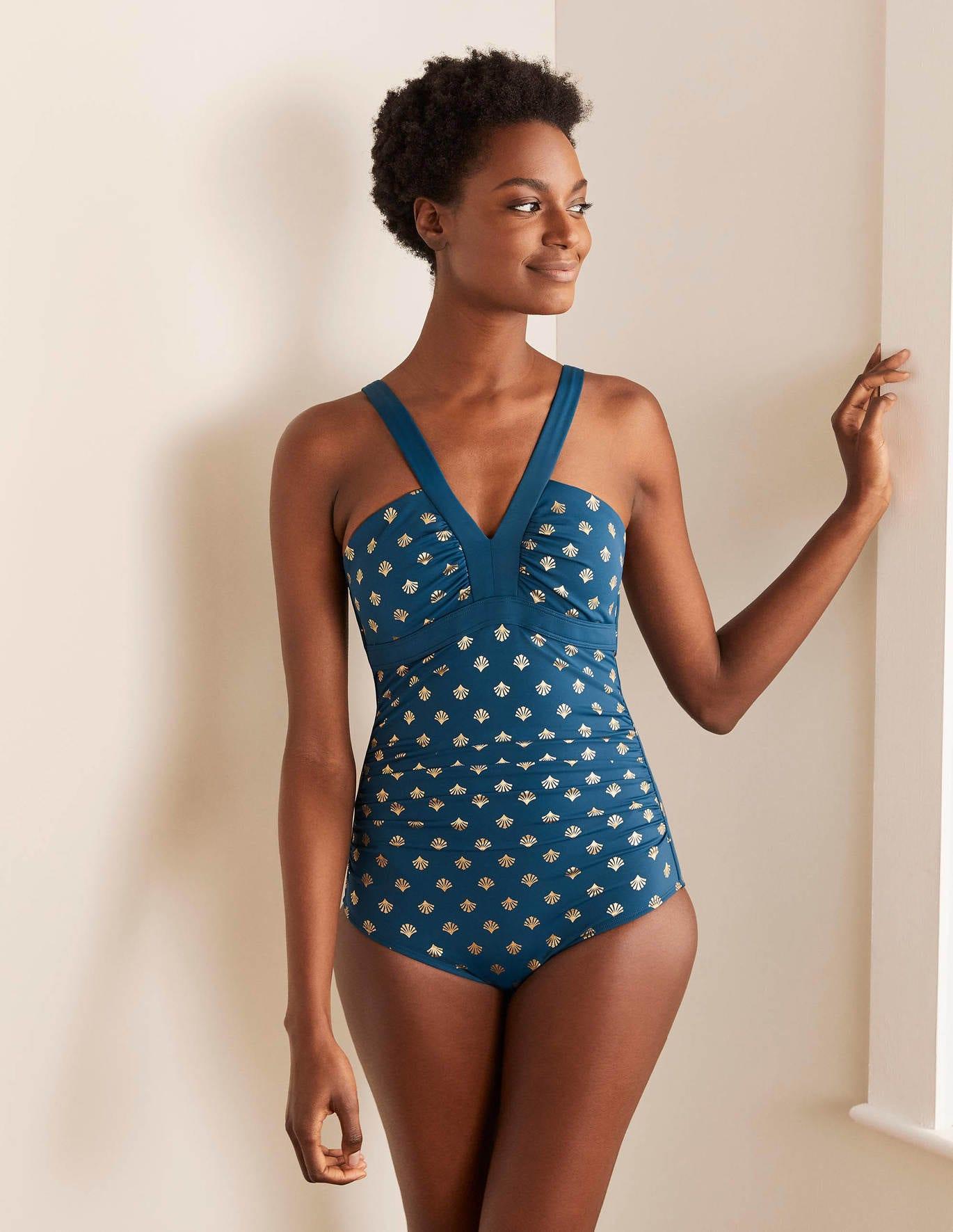 Boden Corsica V neck Swimsuit Atlantic Ocean in Blue Lyst