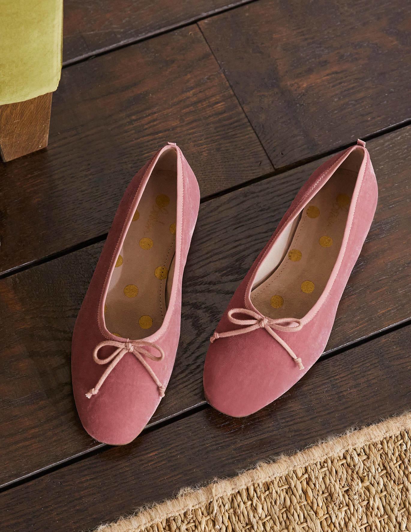 Boden High Cut Ballerinas Dusty Rose Velvet in Pink | Lyst