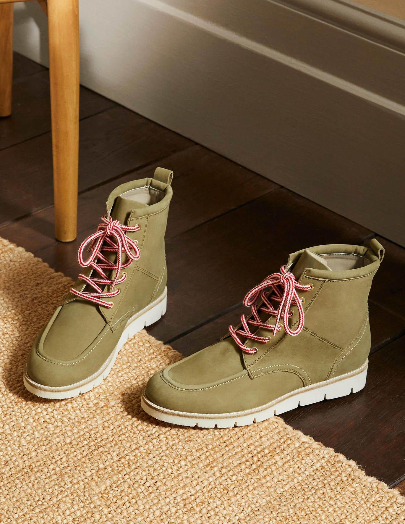 Boden Seam Detail Lace-up Boots Ground 