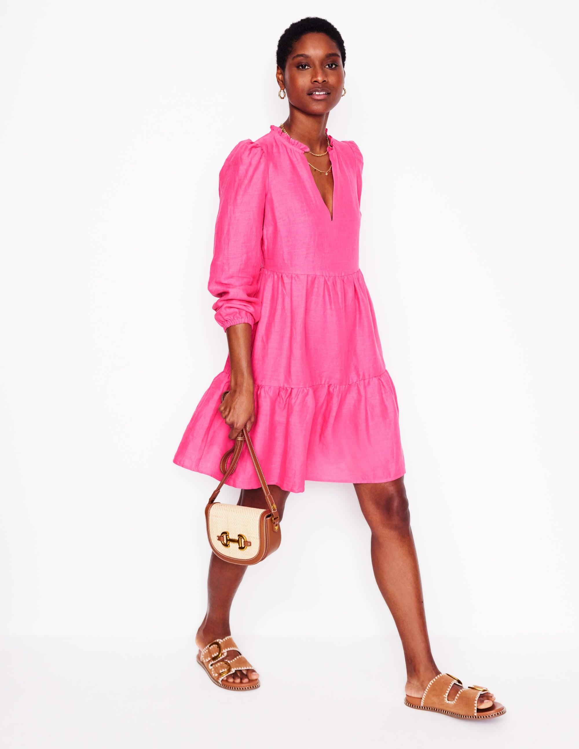 Boden Esme Linen Mini Dress in Pink | Lyst Boden Esme Linen Mini Dress in Pink | Lyst