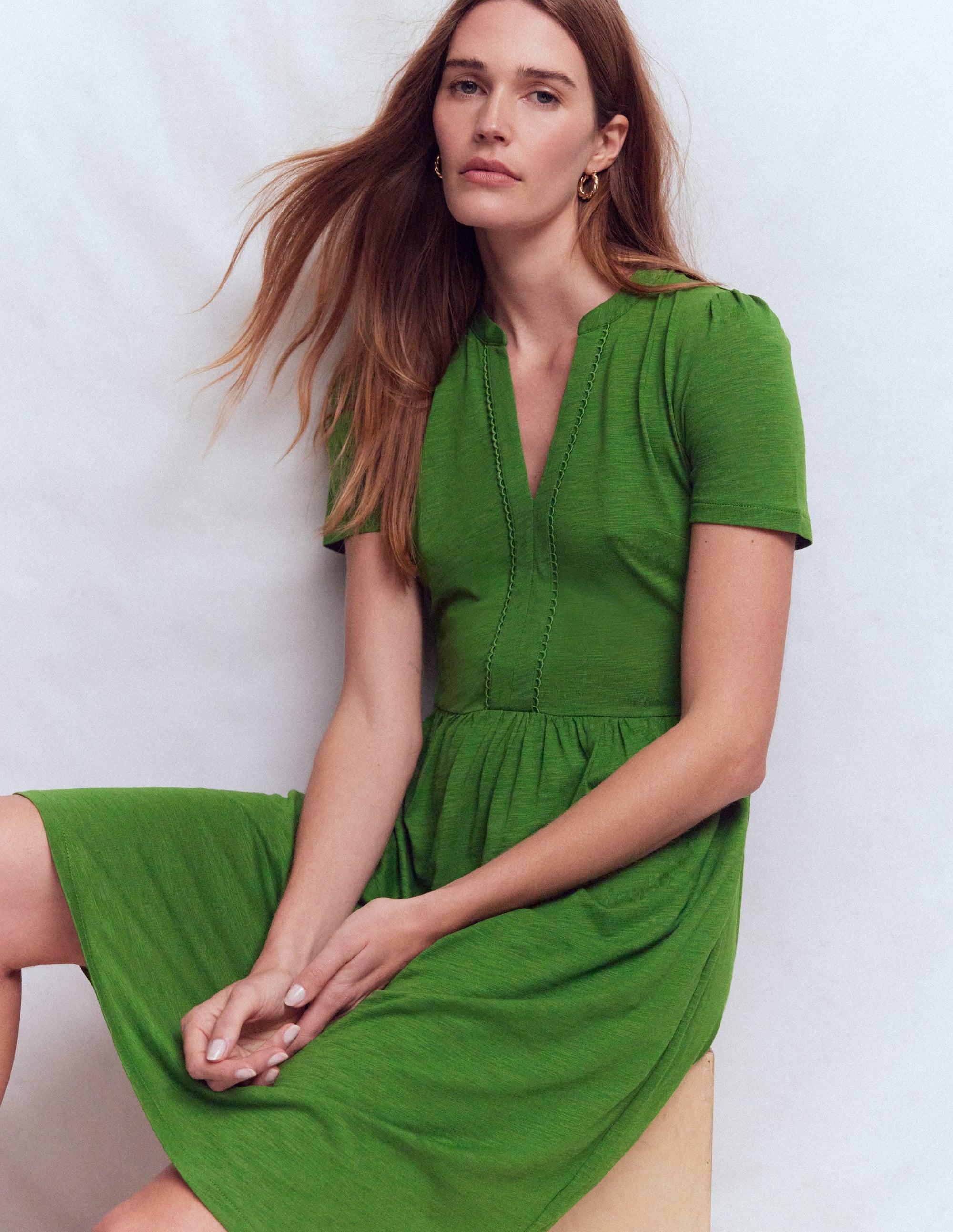 boden cutwork jersey t shirt dress Boden Women's Tilda Jersey T-shirt Dress in Green