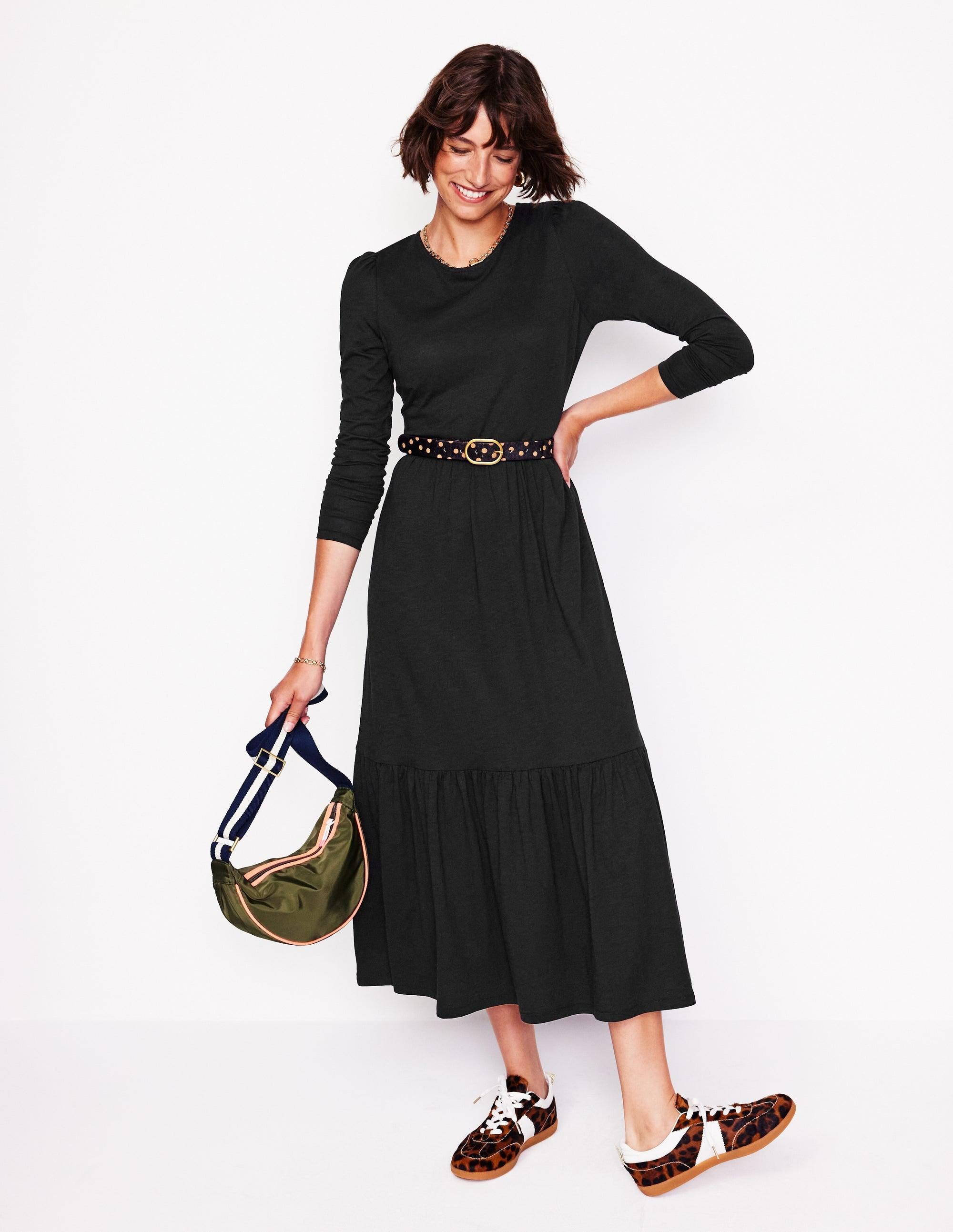 Boden Emma Long Sleeve Jersey Dress in Black Lyst UK