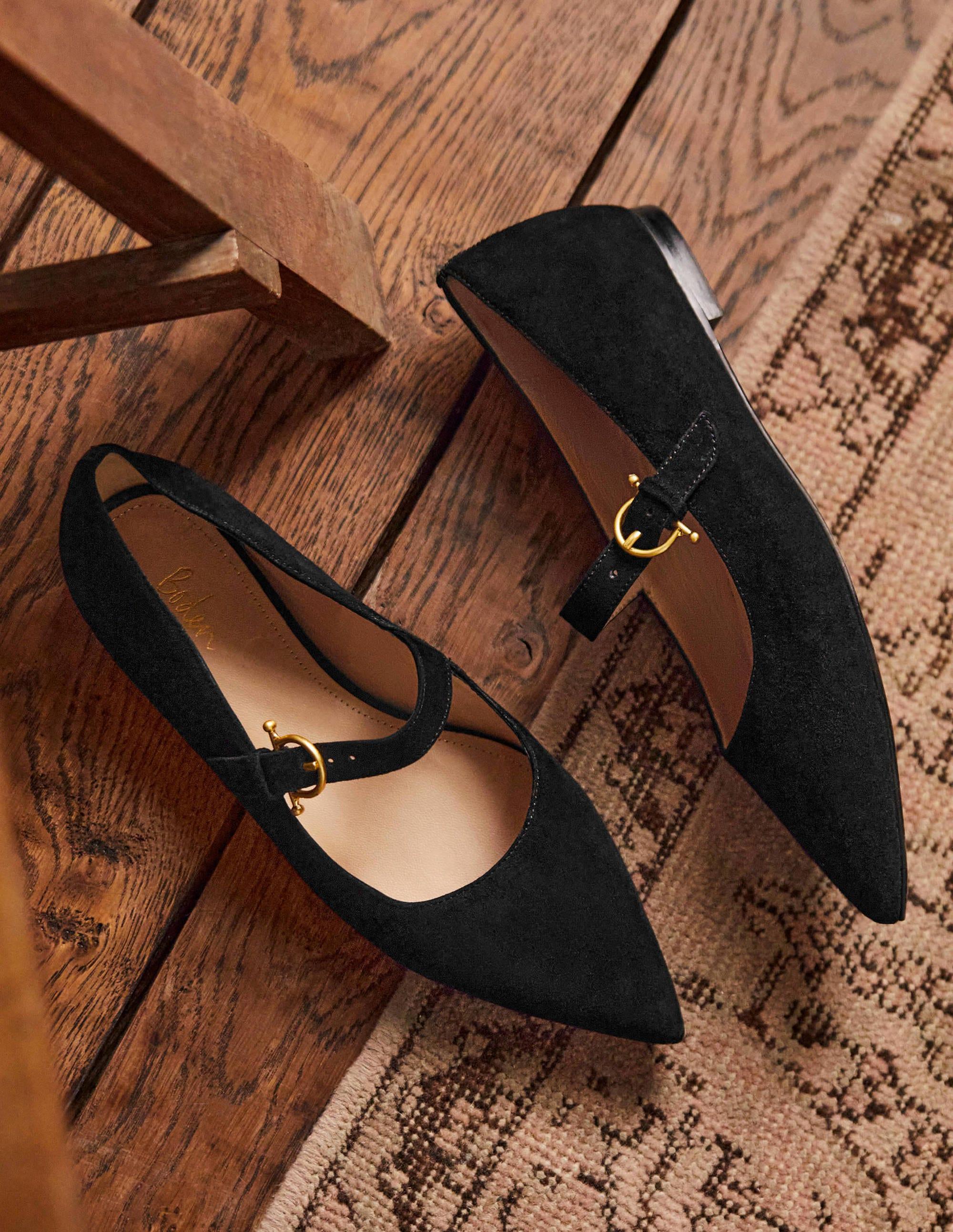 Boden Pointed Toe Mary Jane Shoes in Black | Lyst UK