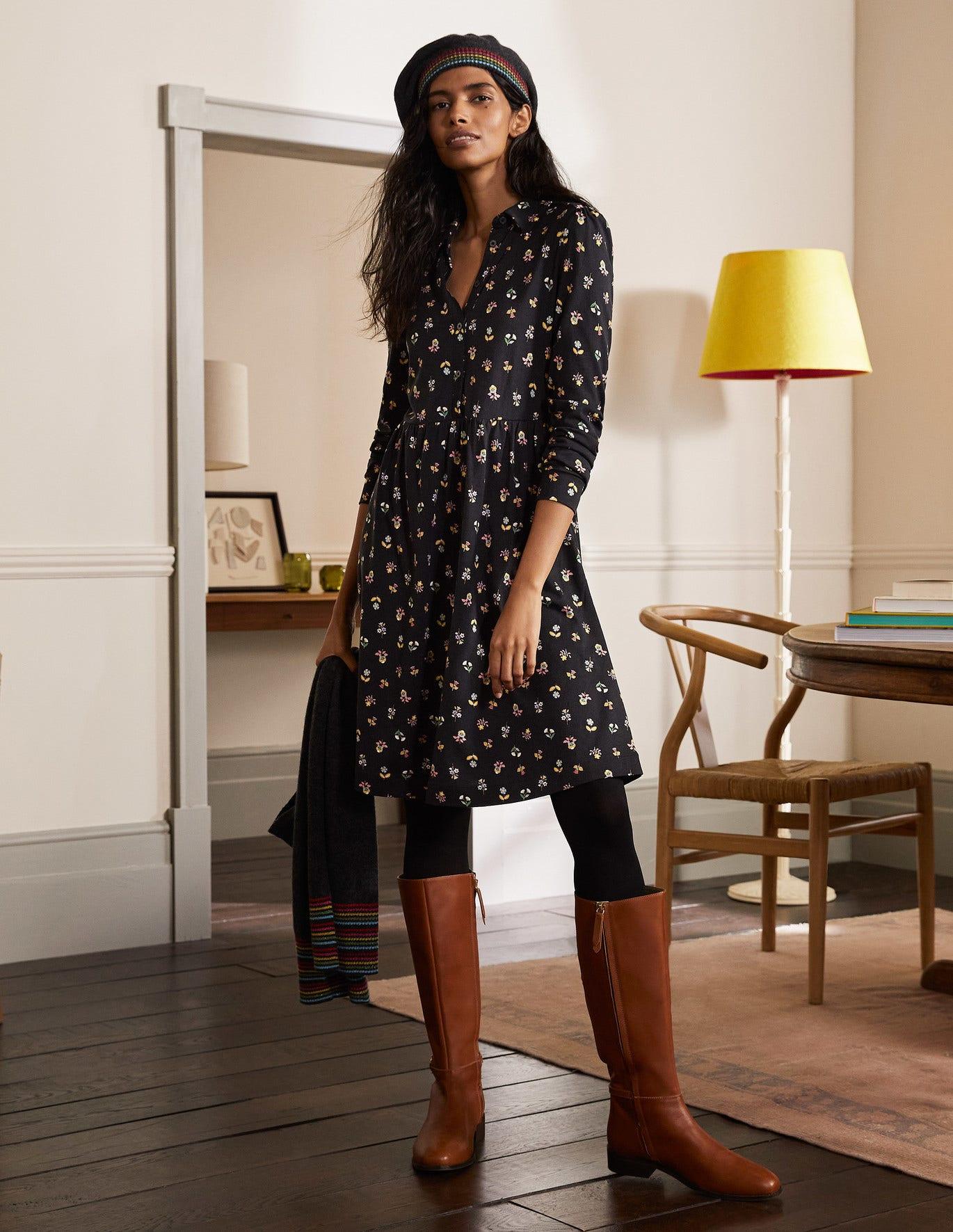 Boden Cotton Alma Jersey Shirt Dress 