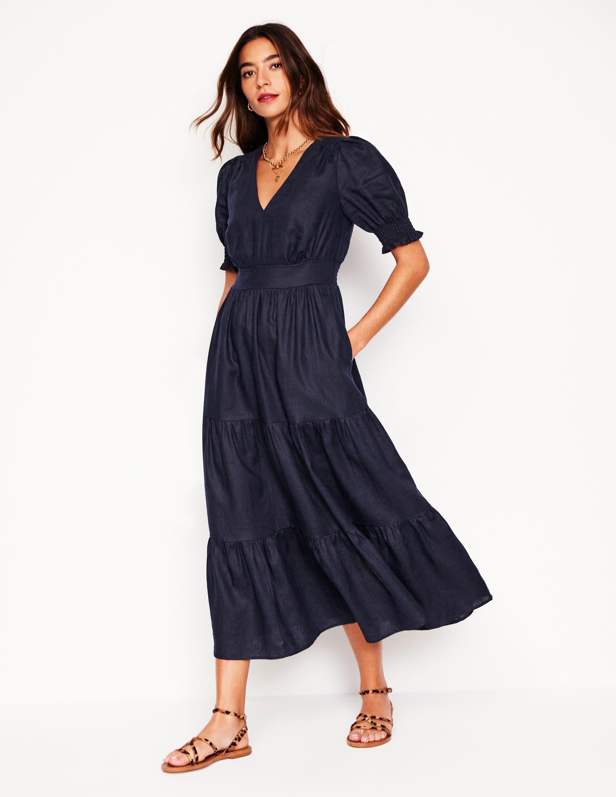 catalina crepe v-neck sleeveless a-line dress Women's Vix Paula Hermanny Catalina Midi Dress - Soulmate