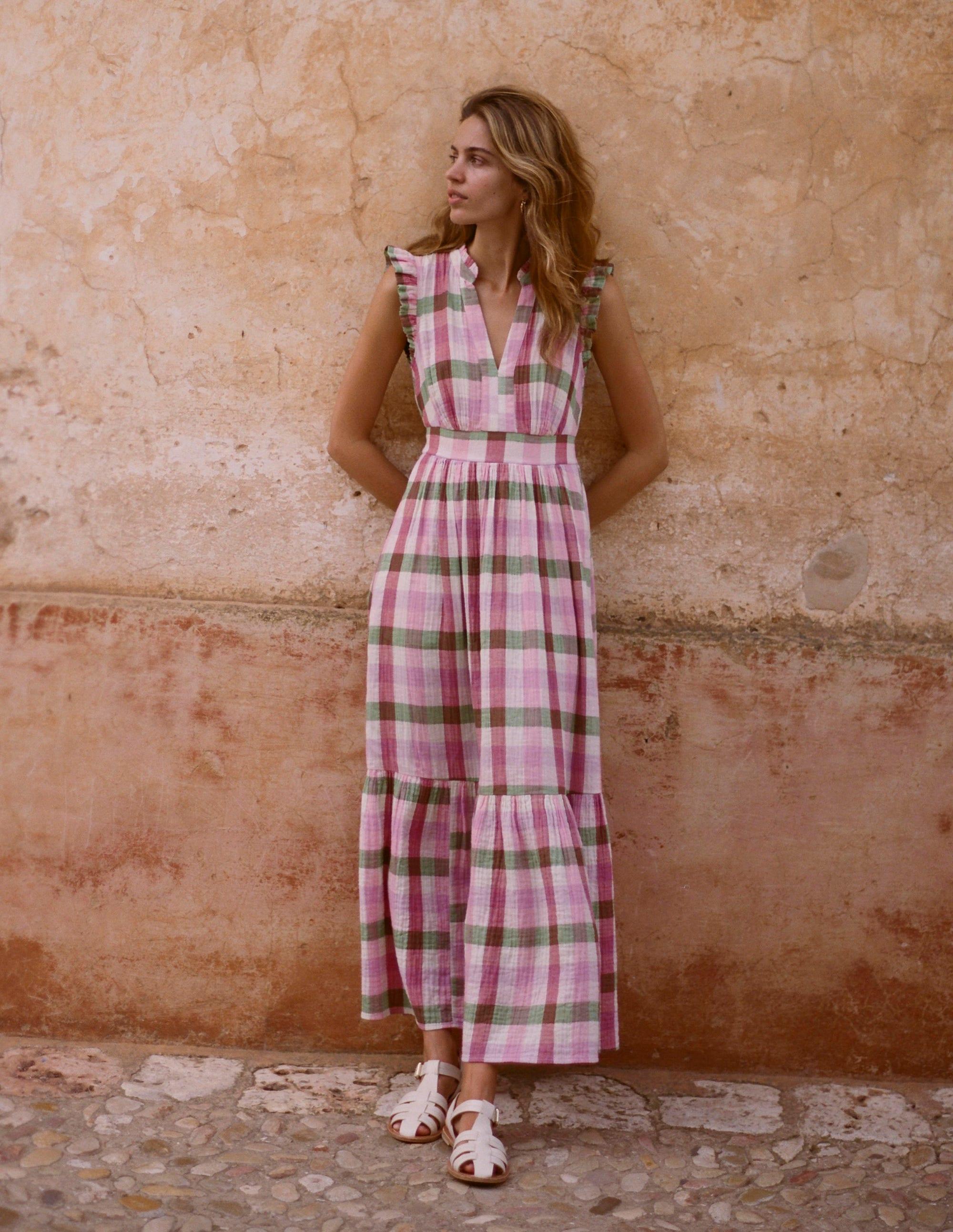 boden green and pink dress Green Maxi Dress main image 1