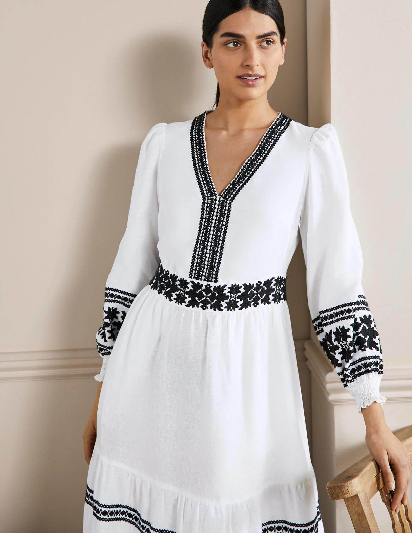 Boden Nadia Embroidered Maxi Dress in White | Lyst Boden Nadia Embroidered Maxi Dress in White | Lyst