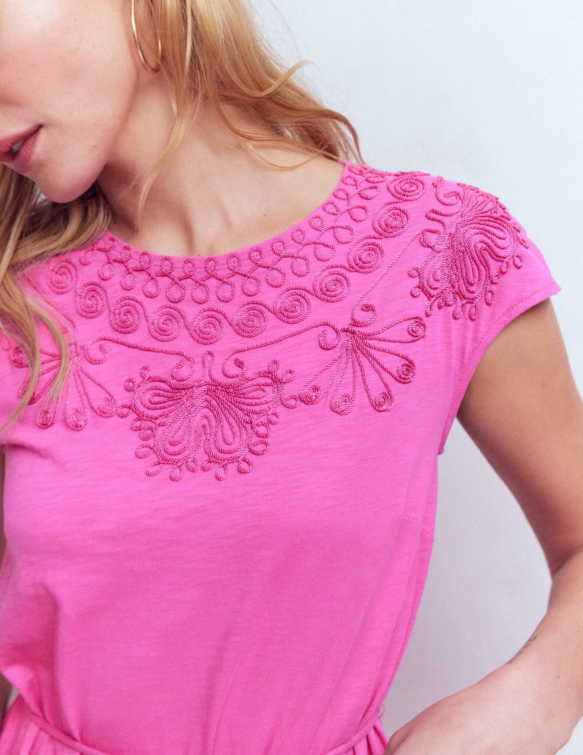 Boden Jersey Cutwork Short Dress in Pink | Lyst