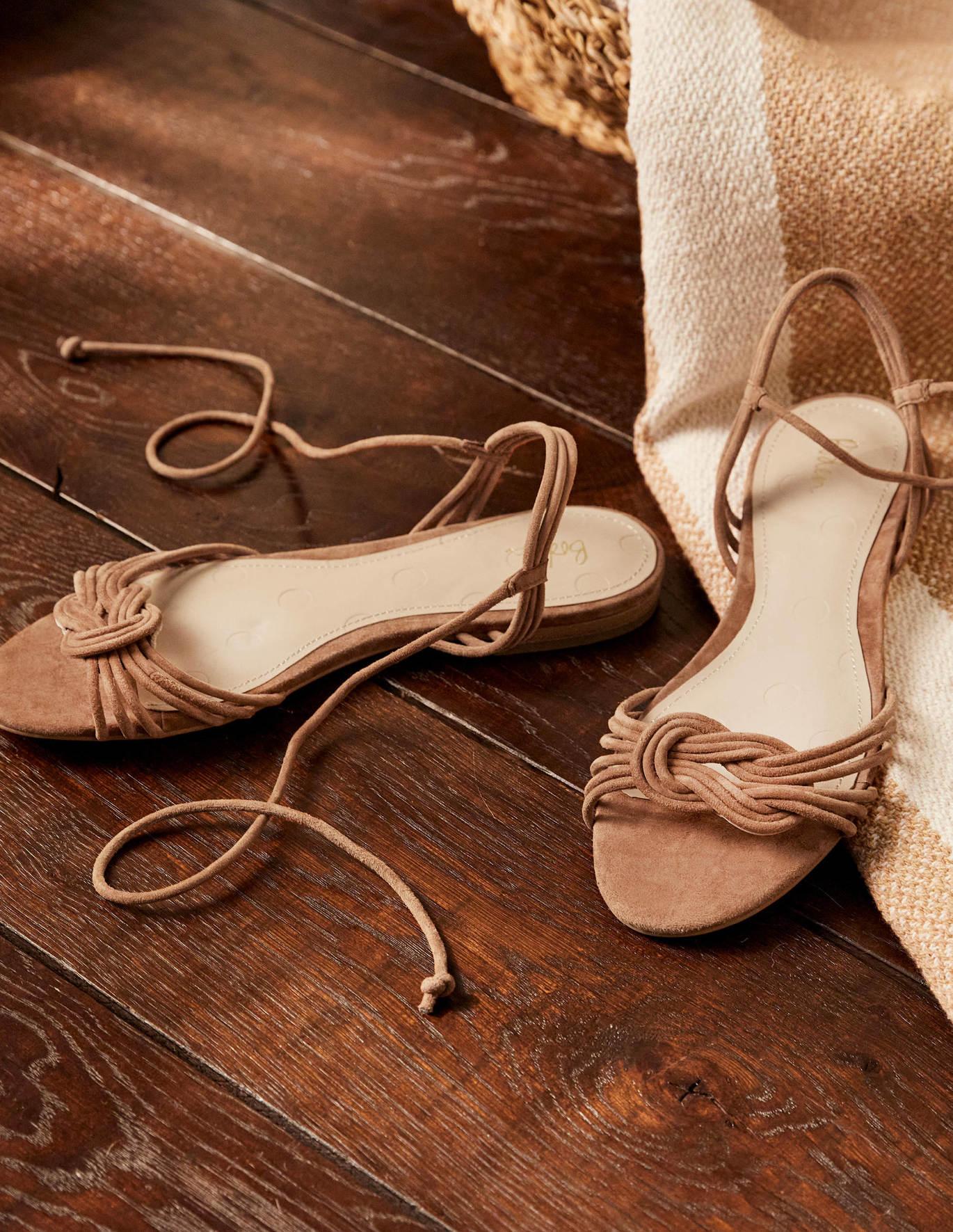 suede knot sandals