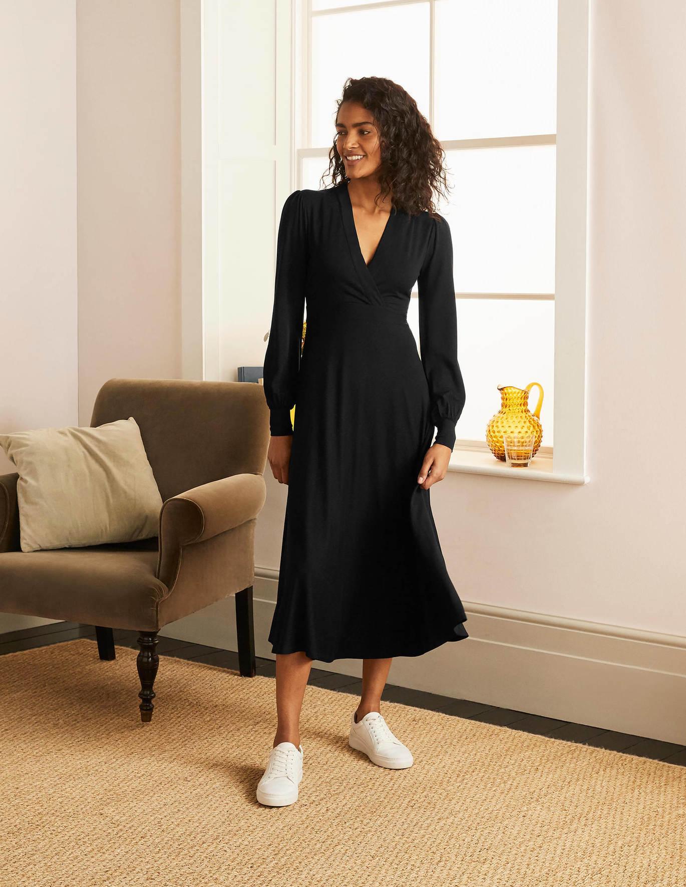 Boden Patricia Jersey Midi Dress in Black Lyst