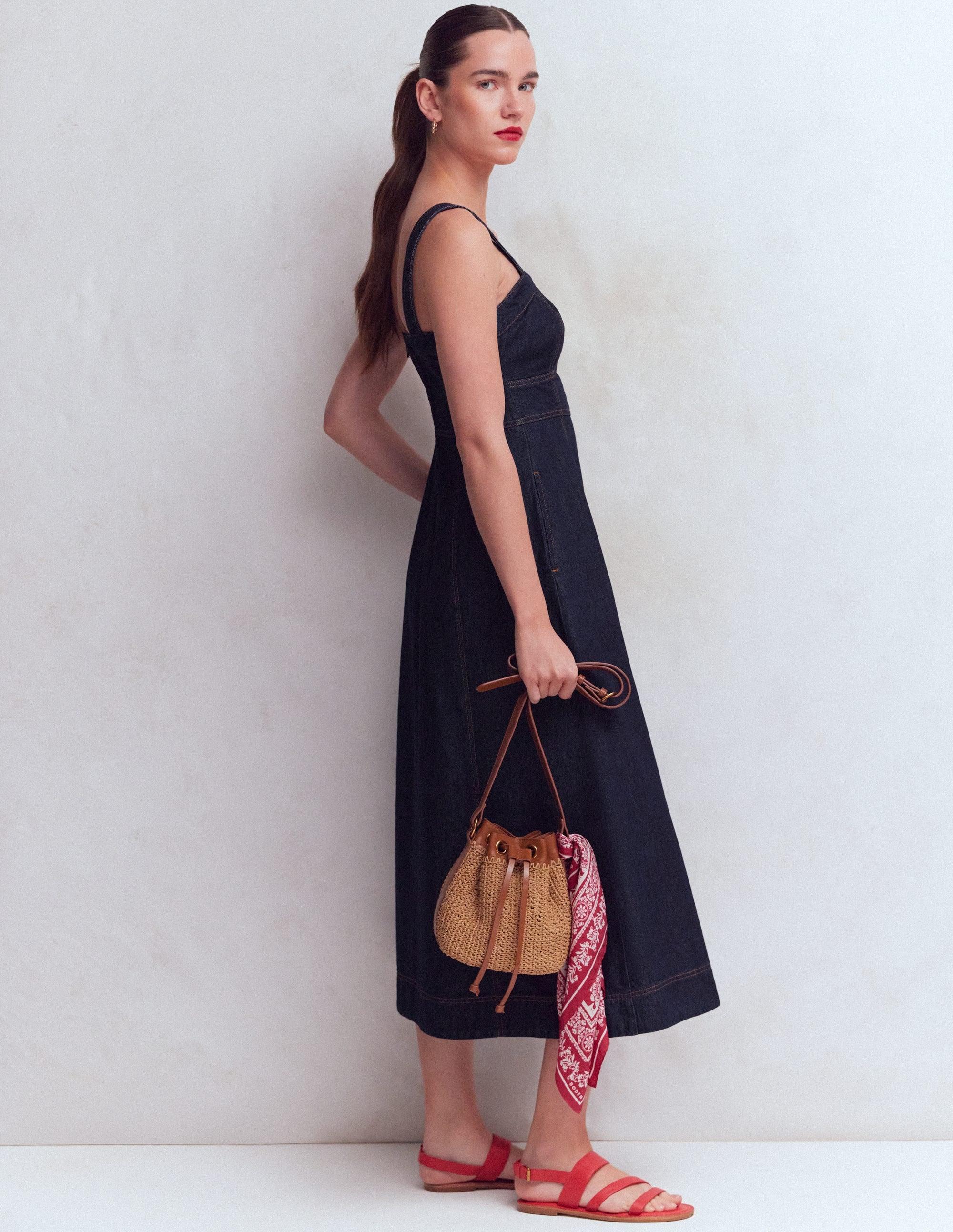 boden square fit and flare dress Boden Women's Scoop Back Fit and Flare Dress in Black
