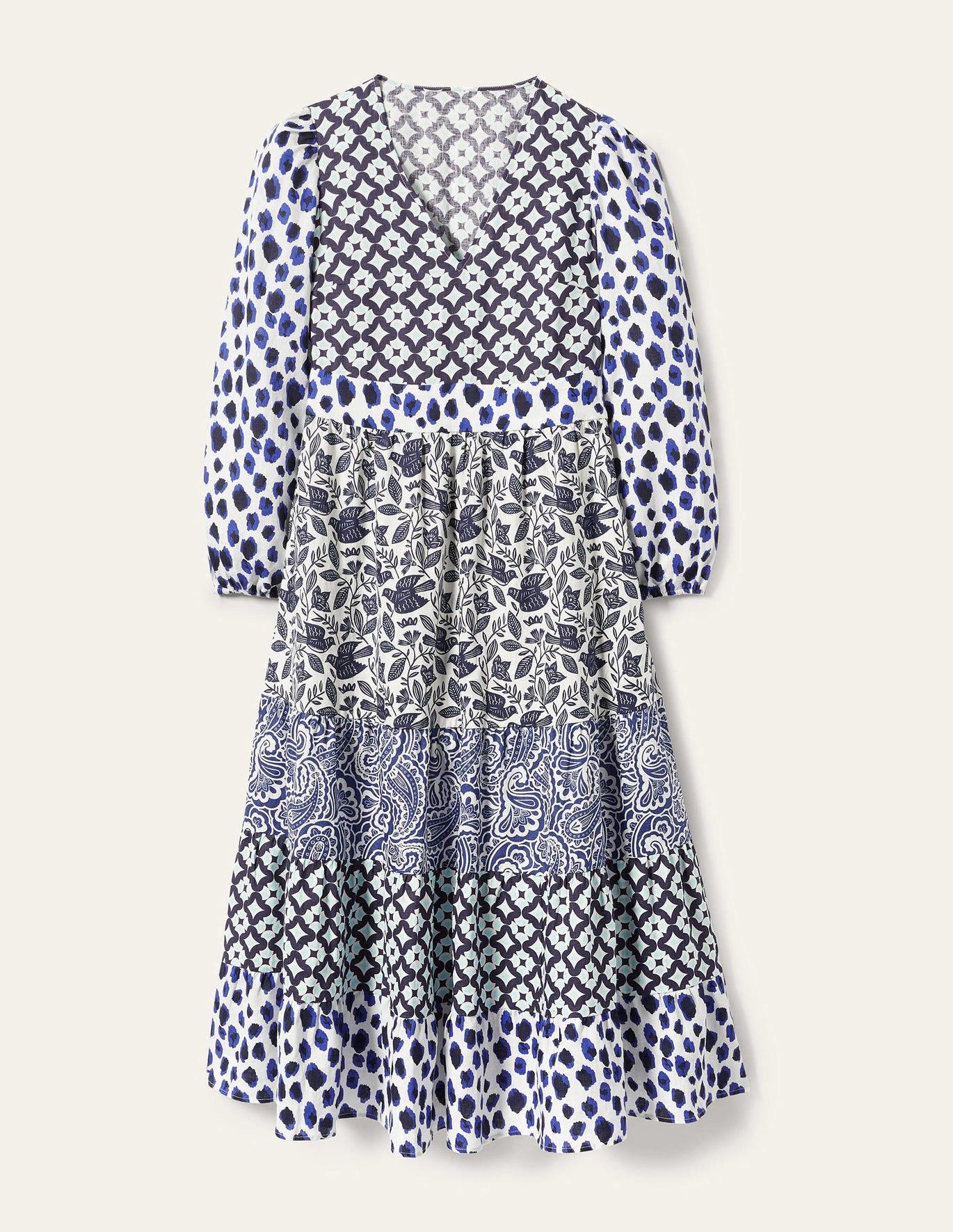 Boden Repurposed Tiered Maxi Dress in Blue Lyst