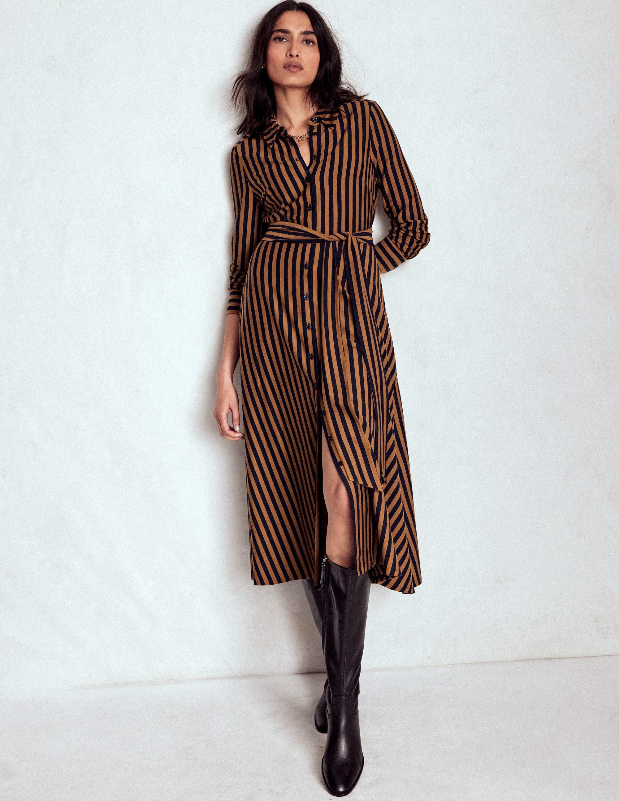 marcia jersey shirt dress Boden Marcia Jersey Shirt Dress in Blue